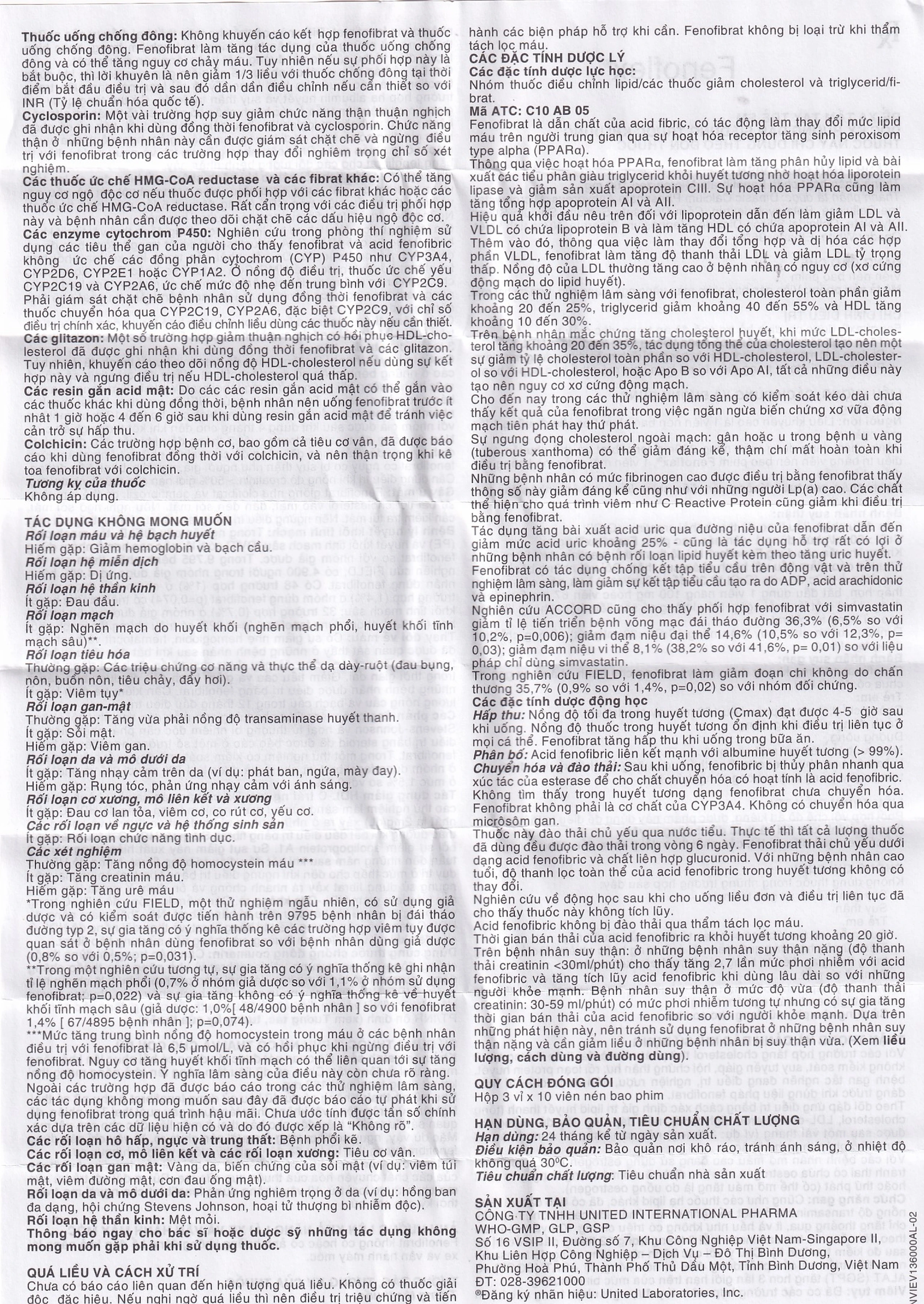 Thuốc Fenoflex 160mg United điều trị tăng triglycerid máu nặng (3 vỉ x 10 viên)