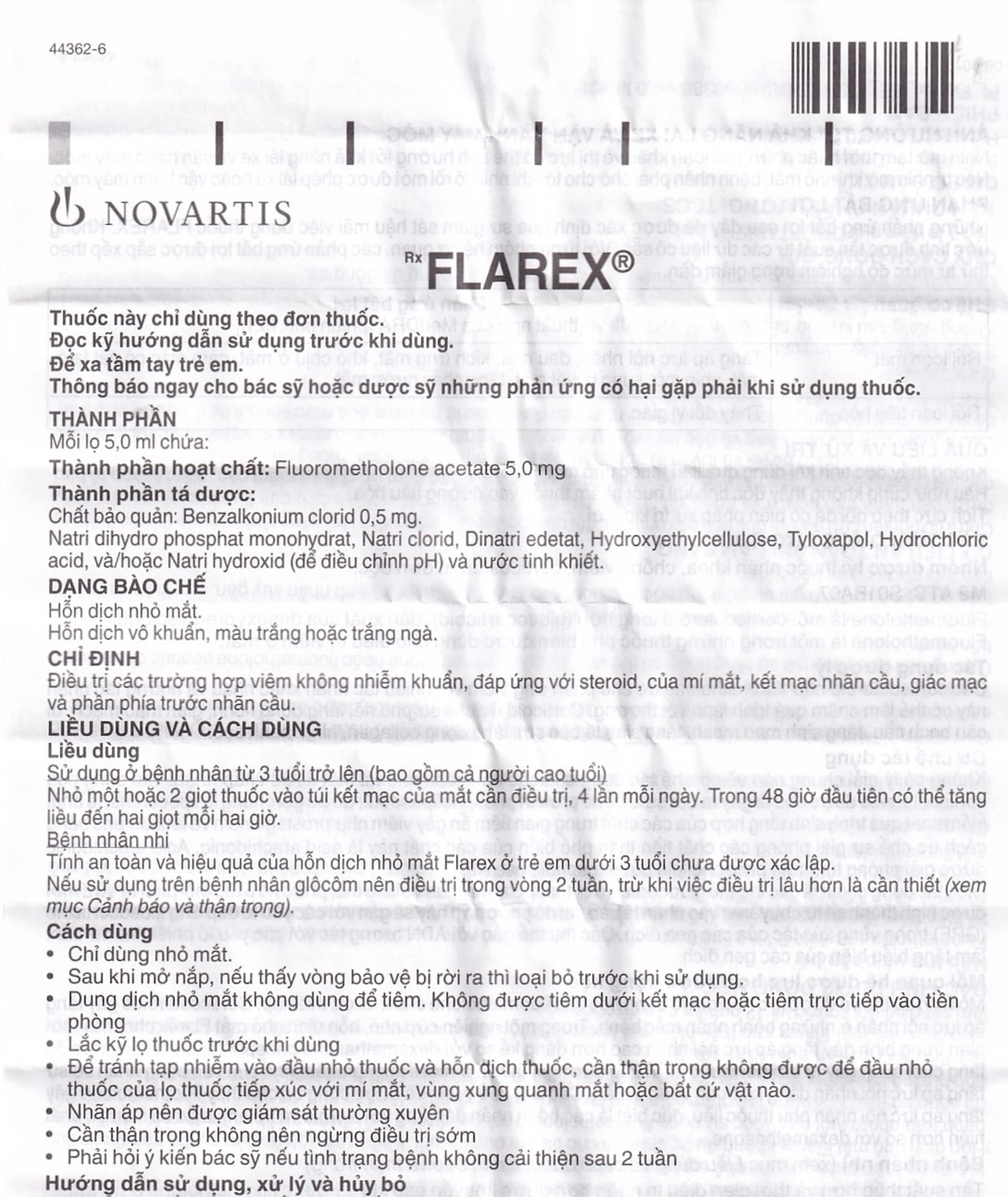 Thuốc nhỏ mắt Flarex Alcon điều trị viêm không nhiễm khuẩn (5ml)