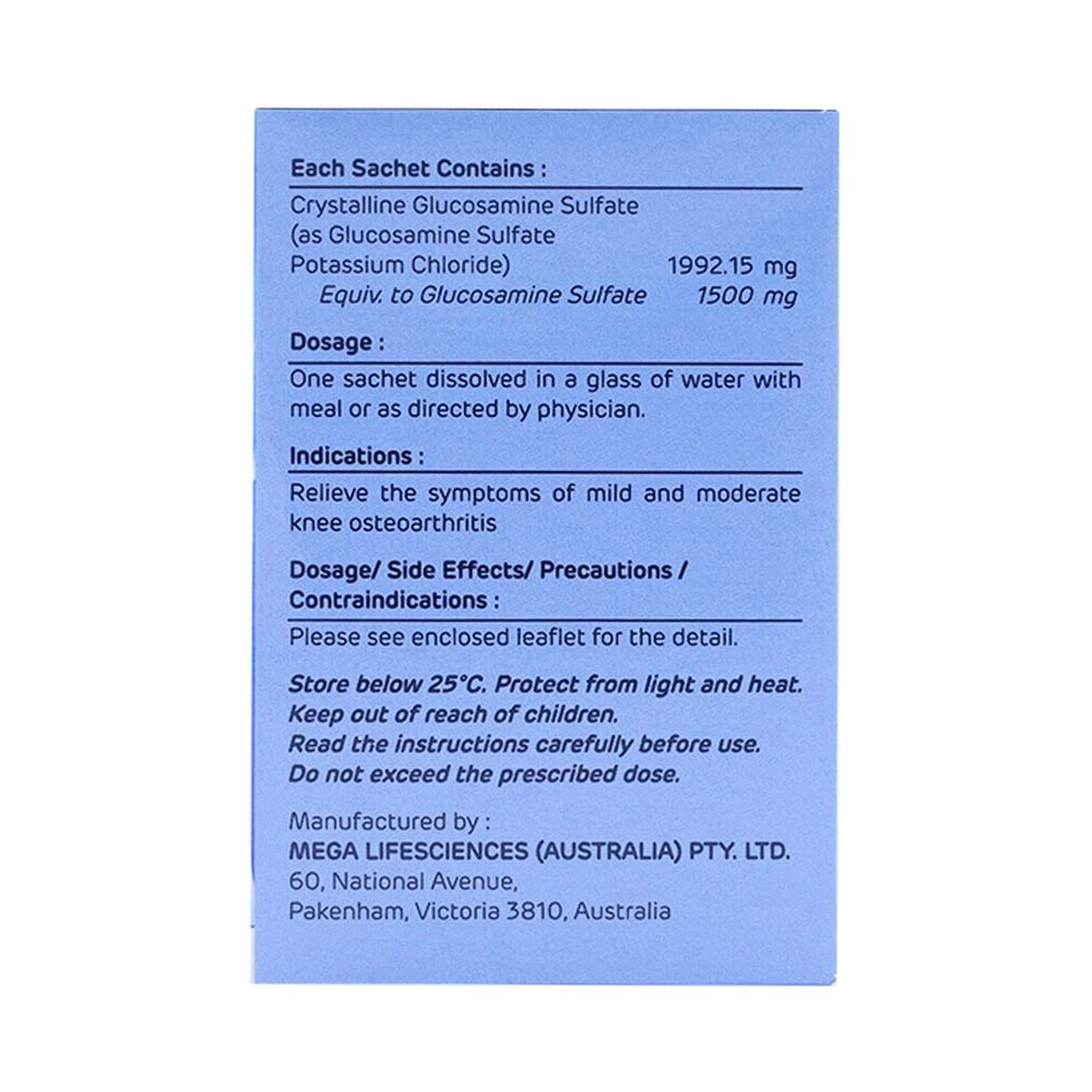 Bột pha dung dịch uống Flexsa 1500 MEGA We care giảm triệu chứng viêm khớp gối nhẹ và trung bình (30 gói)