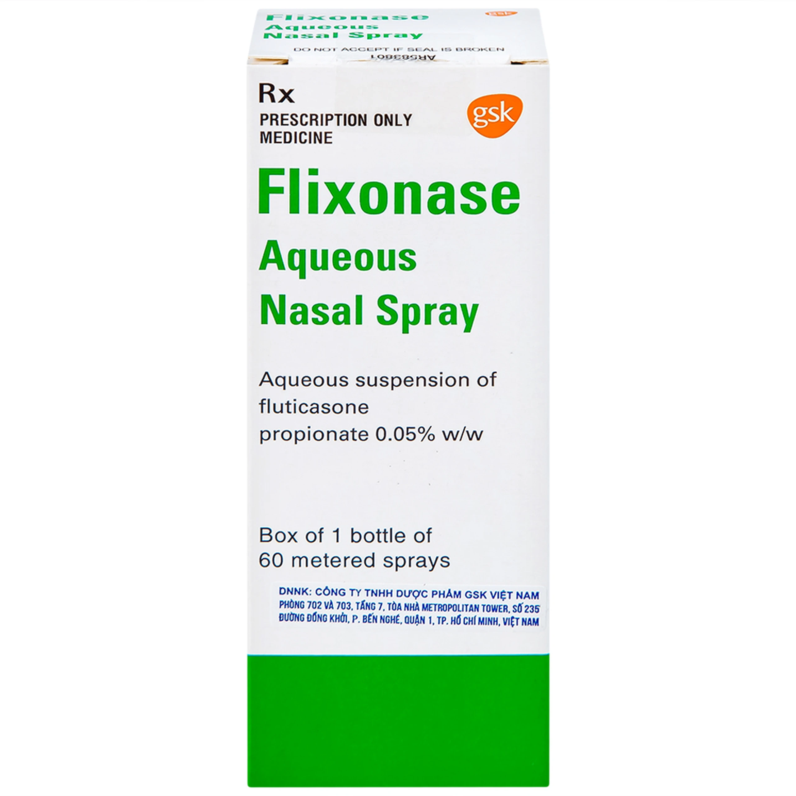 Xịt mũi Flixonase 0.05% GSK điều trị viêm mũi dị ứng (60 liều)