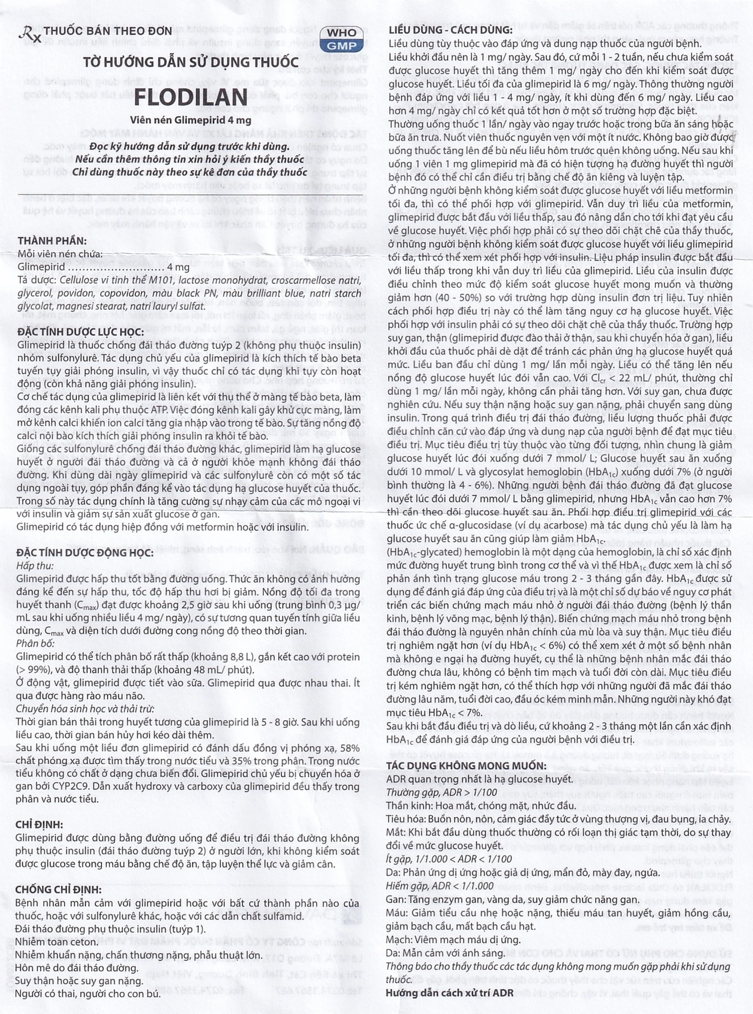 Thuốc Flodilan Davipharm điều trị đái tháo đường tuýp 2 (2 vỉ x 14 viên)