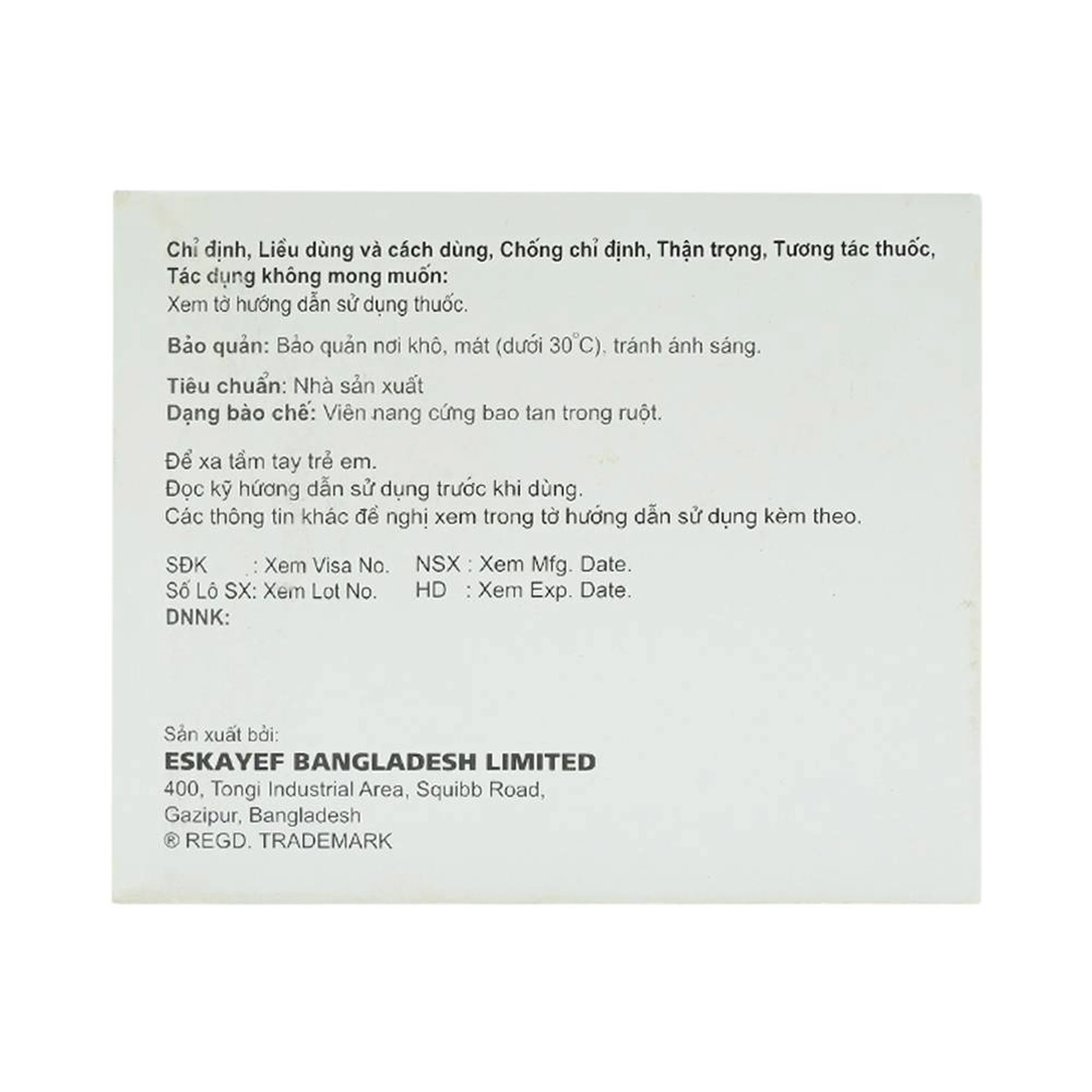 Thuốc Eskafolvit Capsule Eskayef phòng và điều trị bệnh thiếu máu do thiếu sắt (15 vỉ x 6 viên)