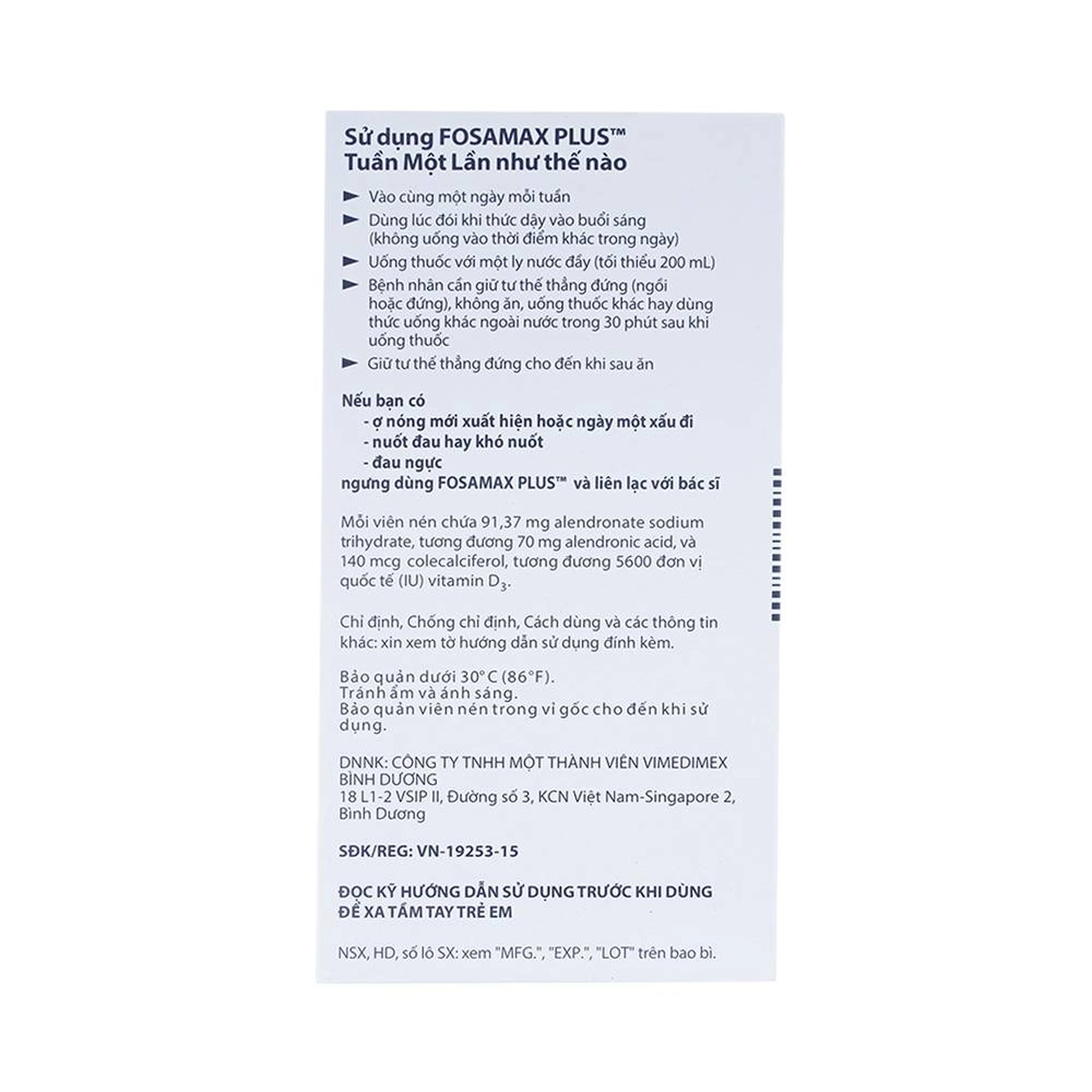 Thuốc Fosamax Plus 70mg/5600IU MSD điều trị loãng xương (1 vỉ x 4 viên)