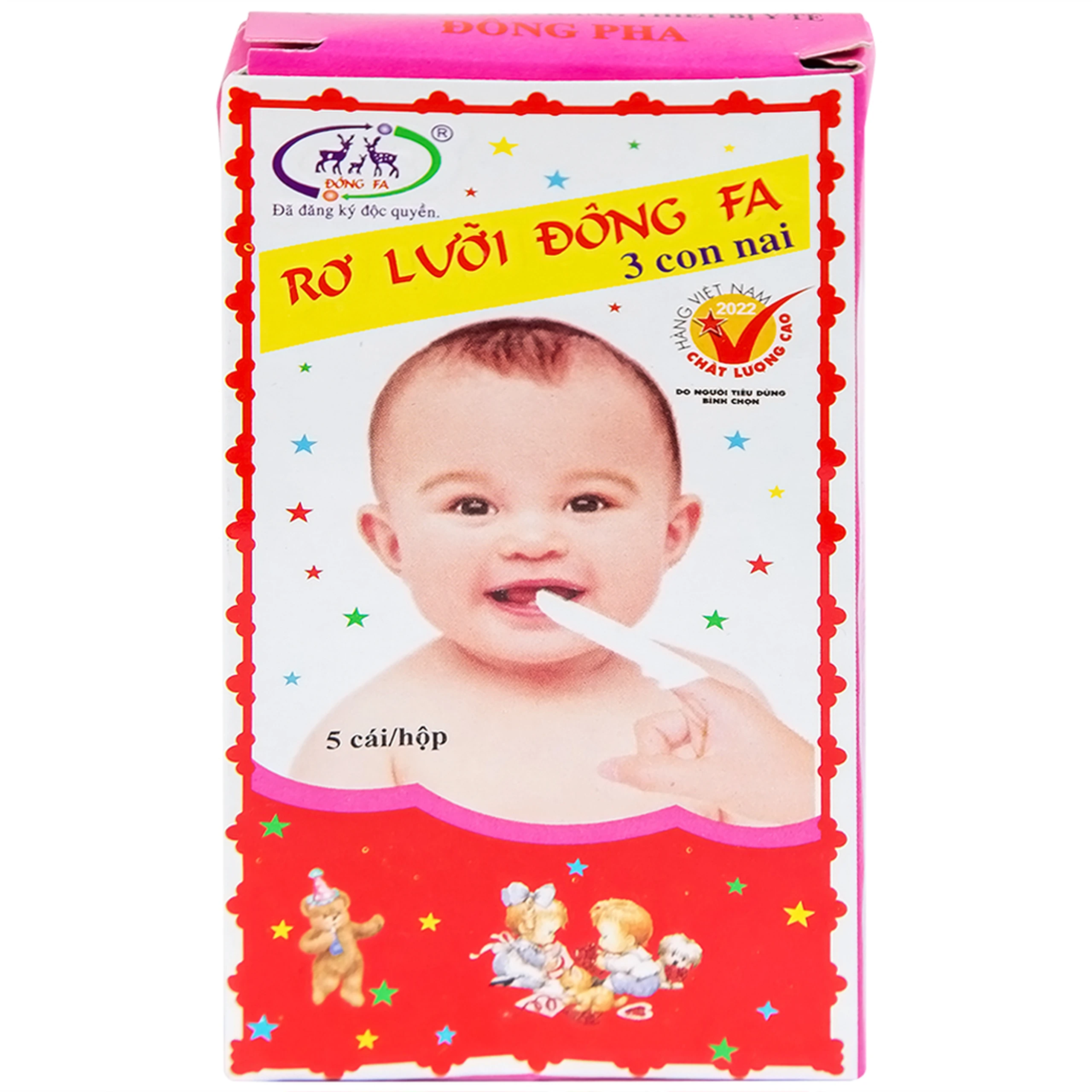 Gạc rơ lưỡi Đông Pha (5 cái) vệ sinh, làm sạch lưỡi, răng miệng cho bé