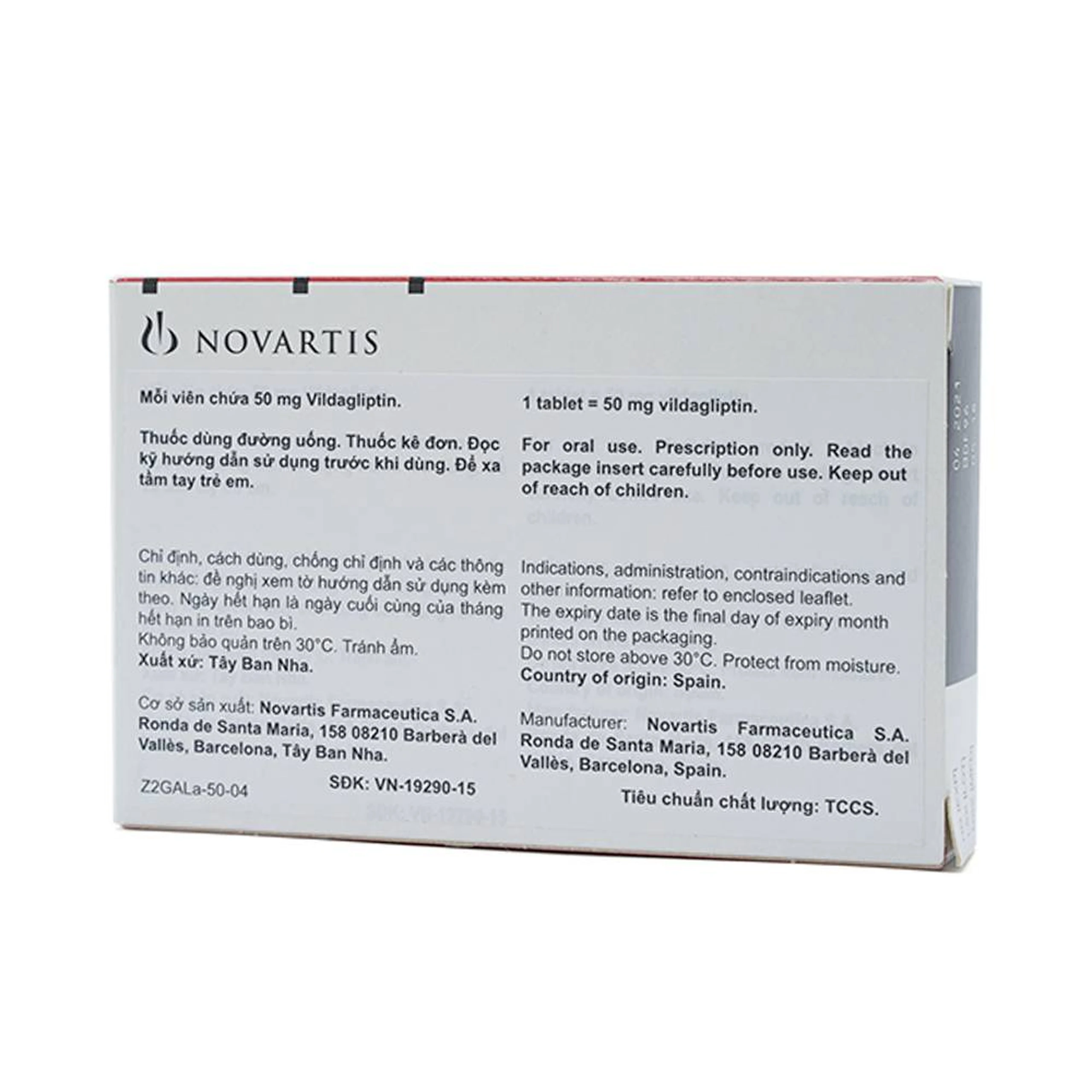 Thuốc Galvus 50mg Novartis hỗ trợ điều trị đái tháo đường típ 2 (2 vỉ x 14 viên)