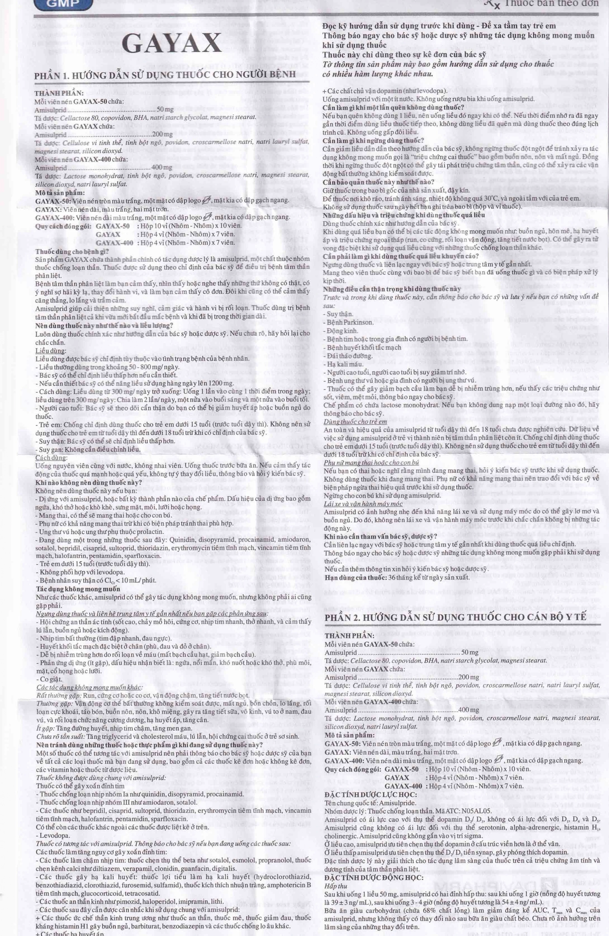 Thuốc GayaX Davipharm điều trị tâm thần phân liệt (4 vỉ x 7 viên)