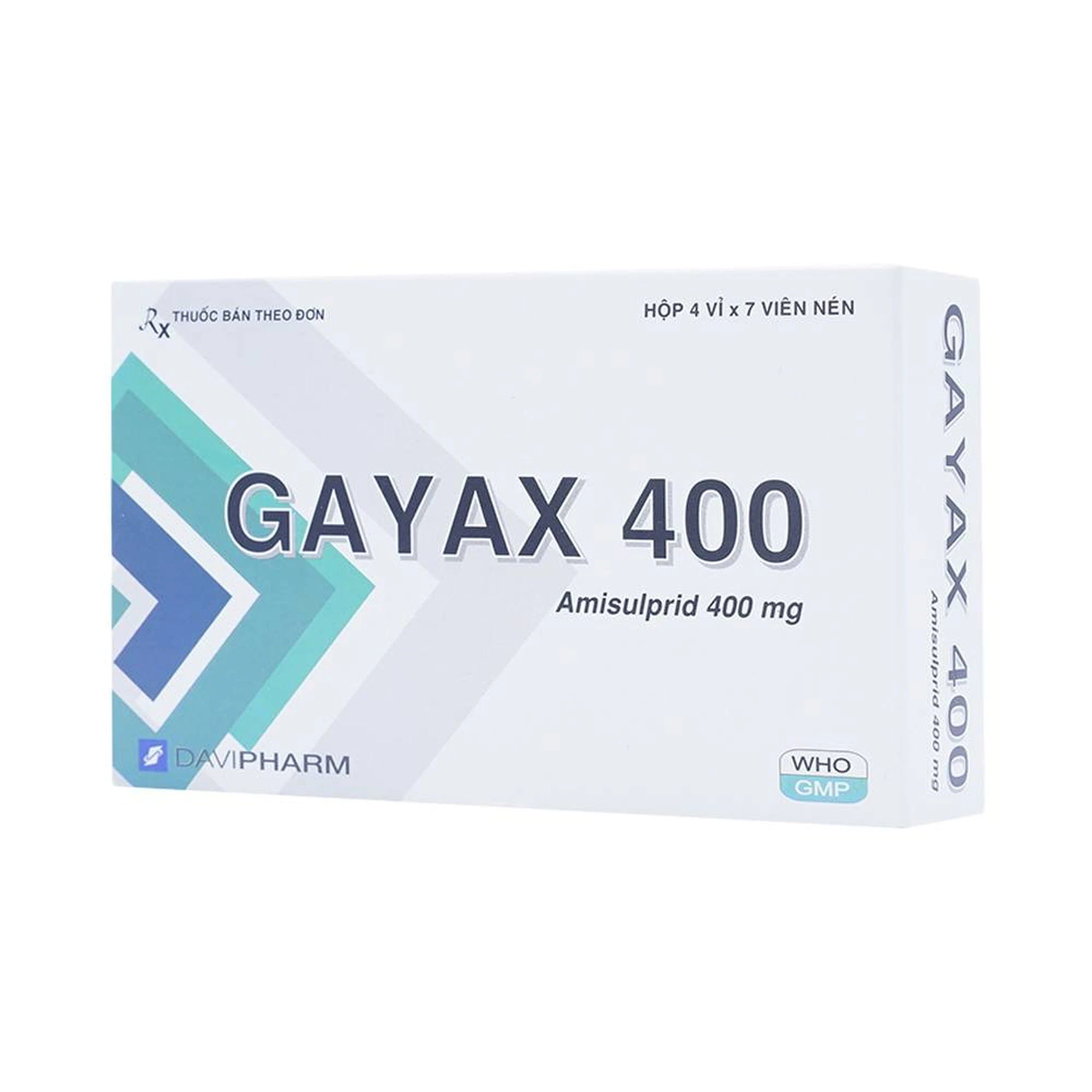 Thuốc Gayax 400 Davipharm điều trị tâm thần phân liệt (4 vỉ x 7 viên)
