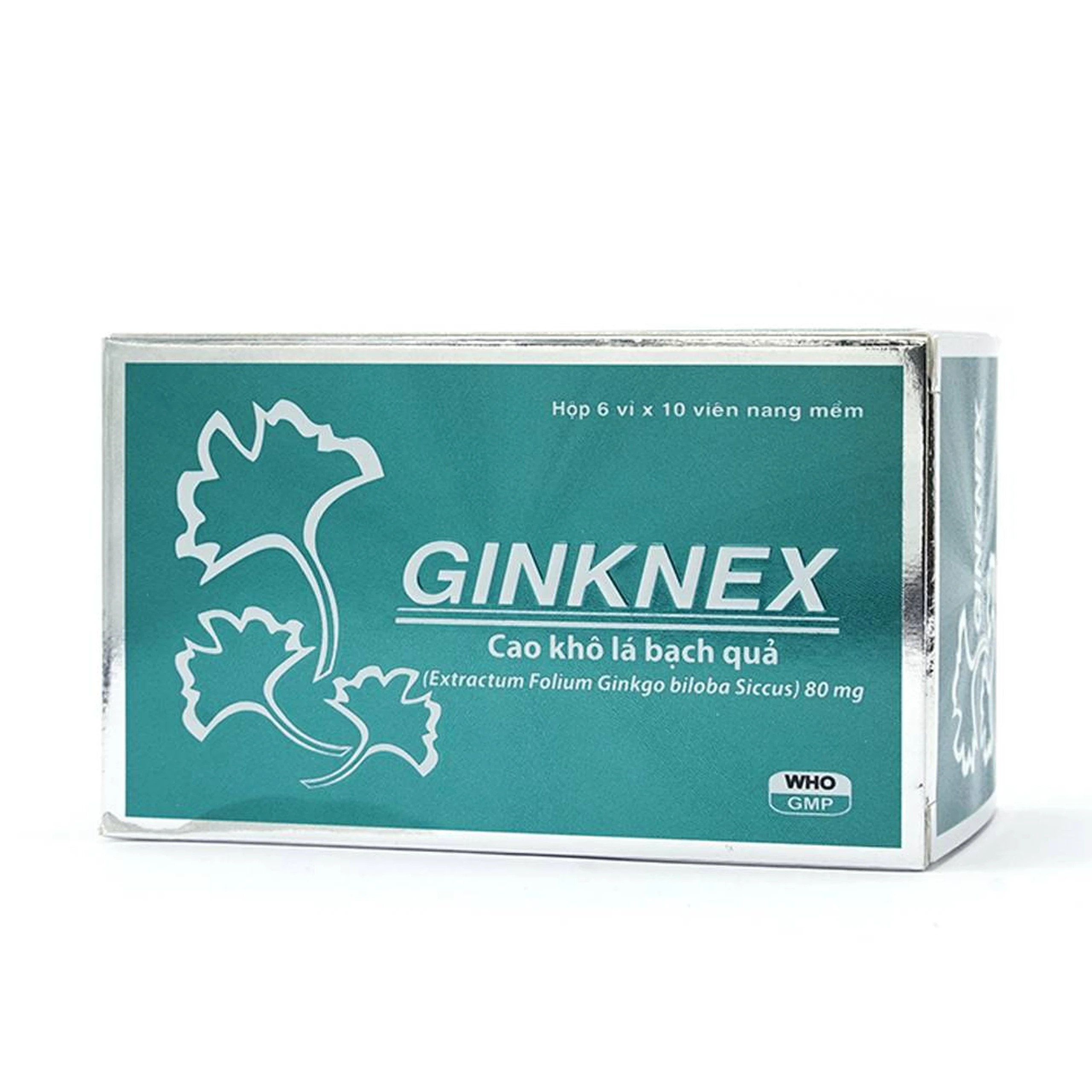 Thuốc Ginknex 80mg Davipharm hỗ trợ điều trị chứng giảm trí nhớ, kém tập trung tư tưởng (6 vỉ x 10 viên)