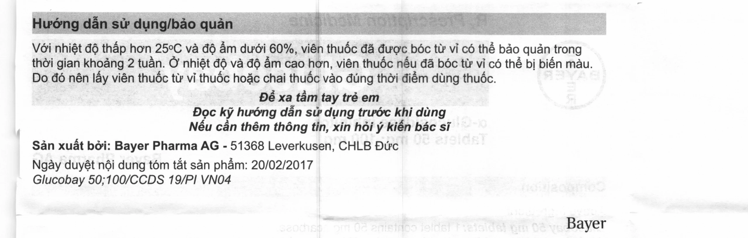 Thuốc Glucobay 100 điều trị kết hợp chế độ ăn kiêng cho bệnh nhân đái tháo đường (10 vỉ x 10 viên)