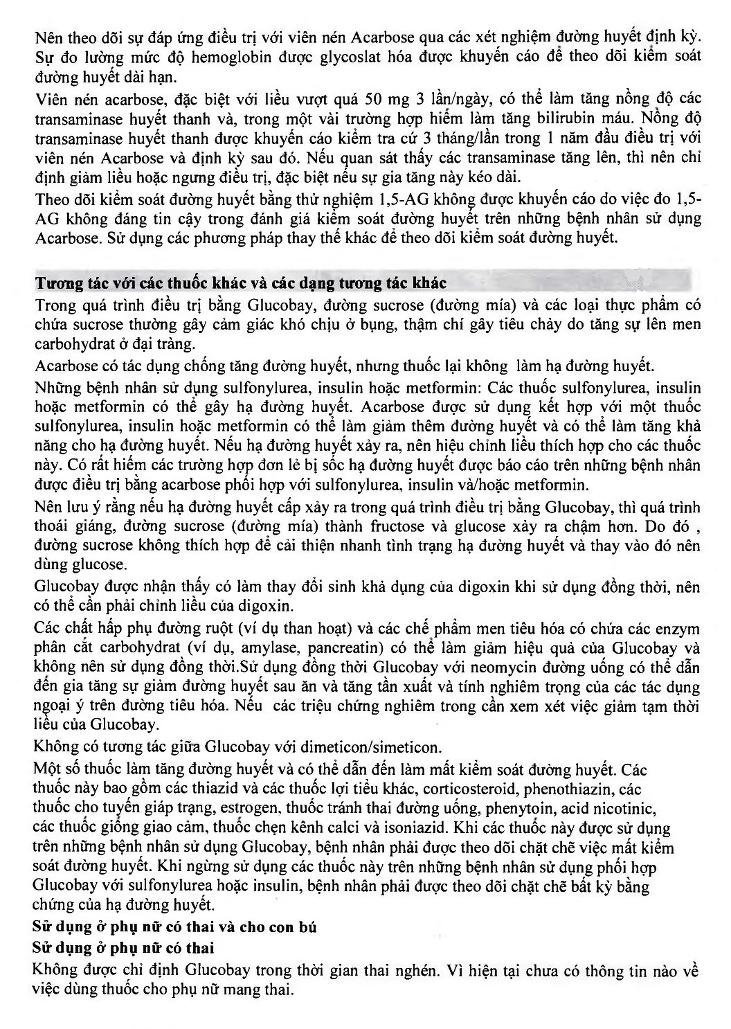 Thuốc Glucobay 50 điều trị kết hợp chế độ ăn kiêng cho bệnh nhân đái tháo đường (10 vỉ x 10 viên)