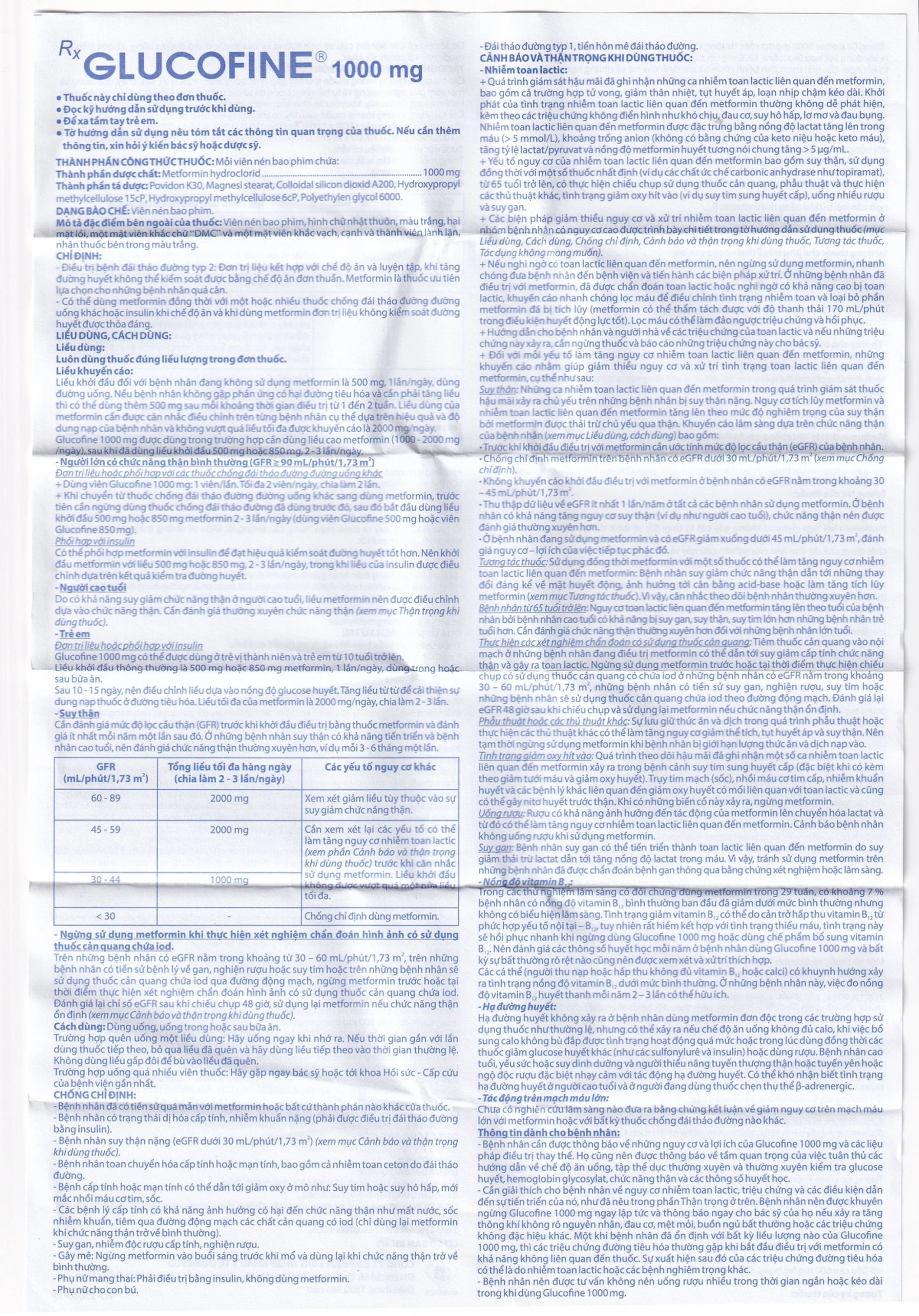 Thuốc Glucofine Domesco hỗ trợ điều trị đái tháo đường típ 2 (3 vỉ x 10 viên)