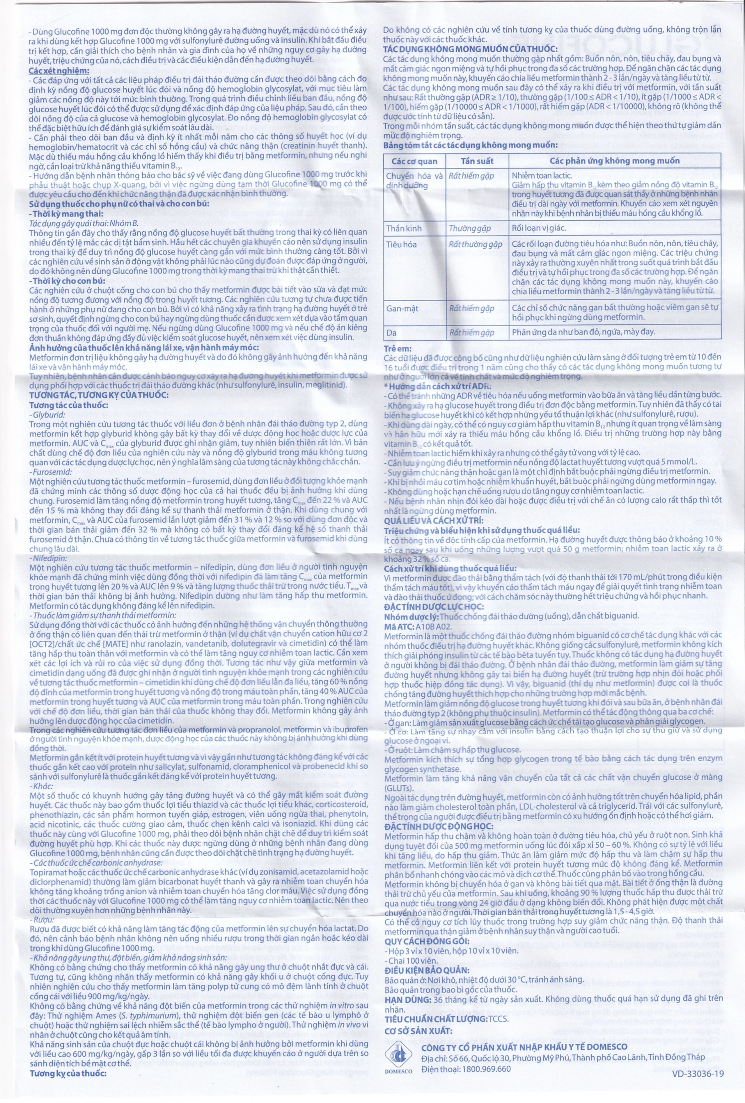 Thuốc Glucofine Domesco hỗ trợ điều trị đái tháo đường típ 2 (3 vỉ x 10 viên)