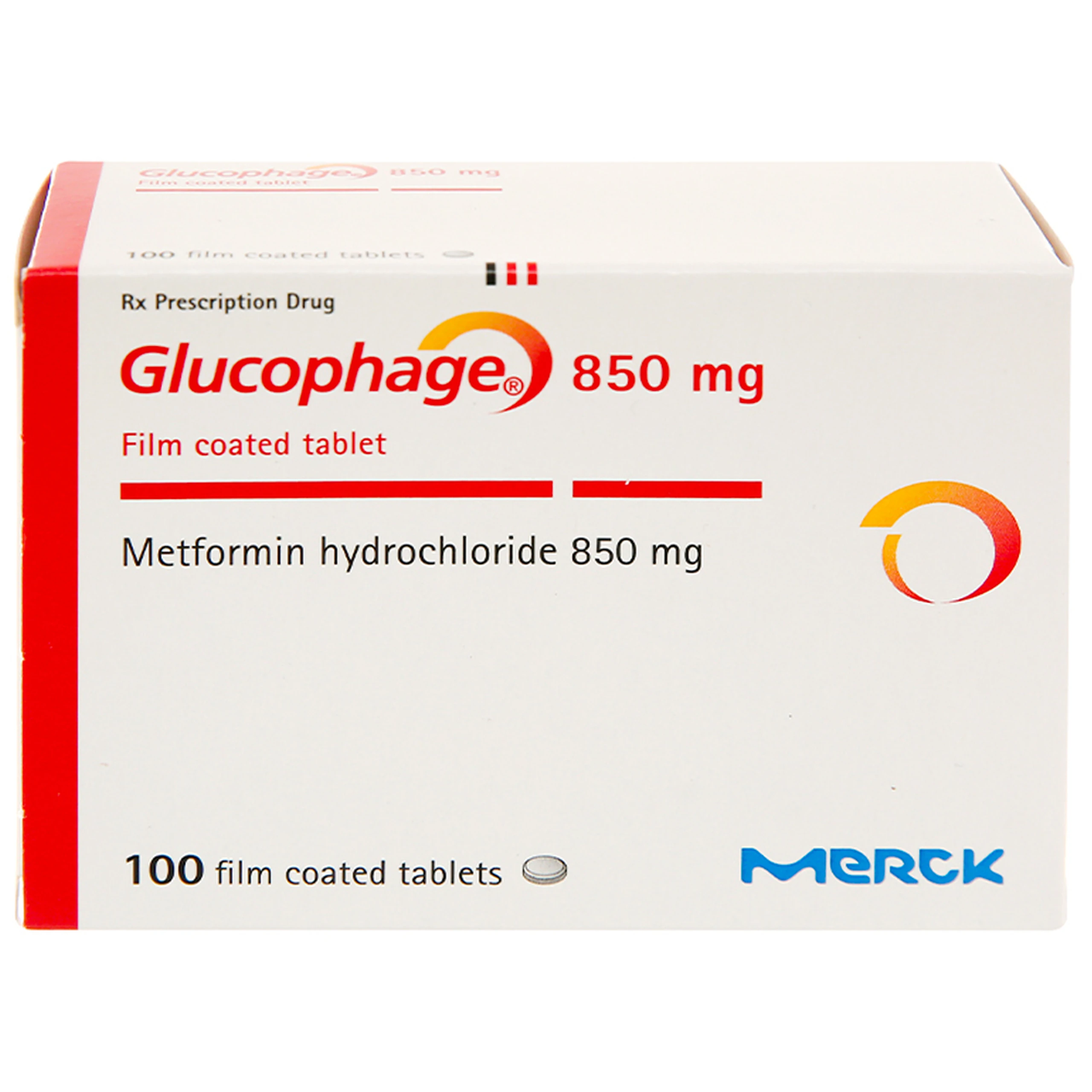 Thuốc Glucophage 850mg Merck điều trị đái tháo đường típ 2 (5 vỉ x 20 viên)