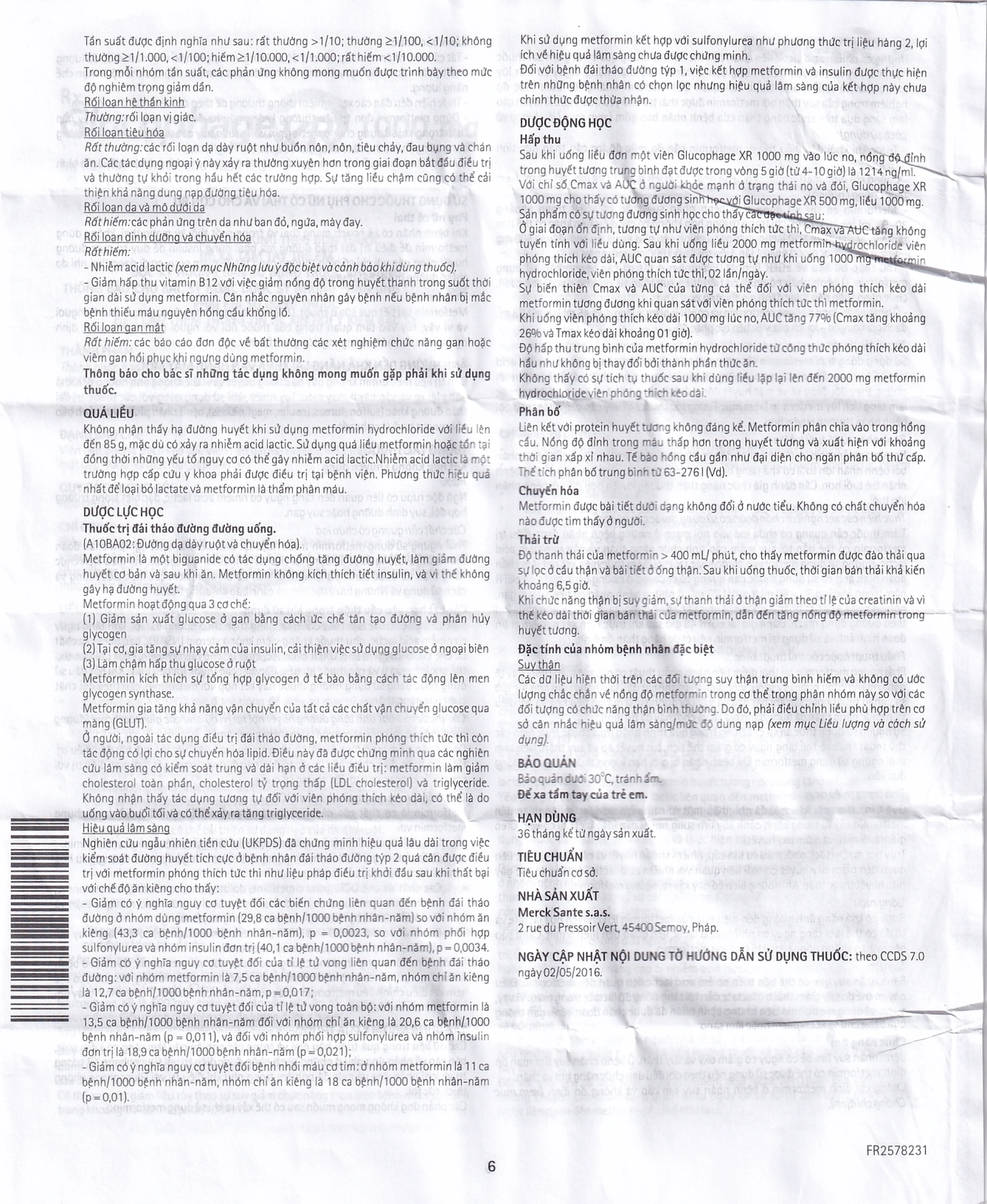 Thuốc Glucophage XR 1000mg Merck điều trị tiểu đường típ 2 (3 vỉ x 10 viên)