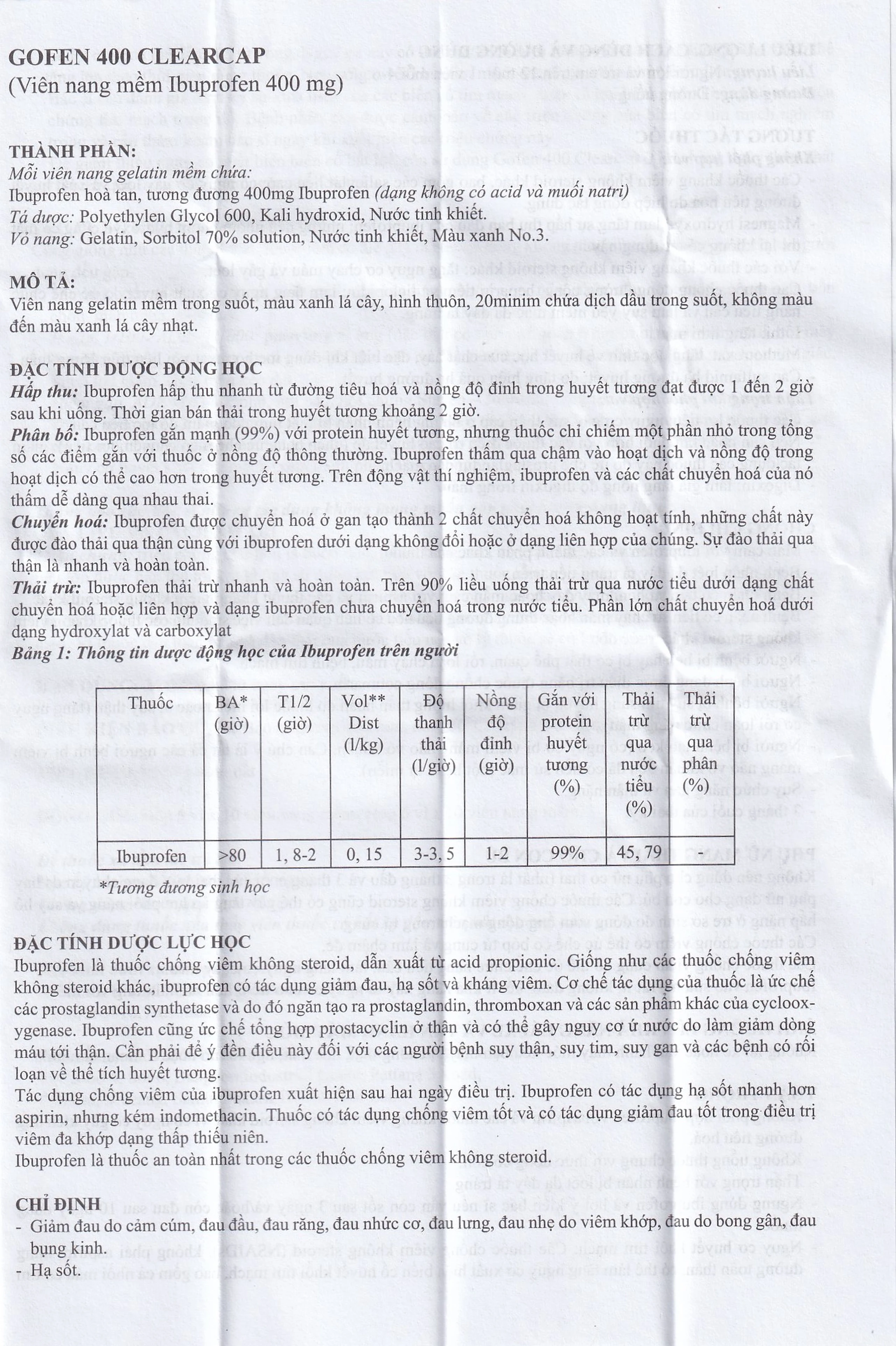Thuốc Gofen 400 MEGA We care điều trị hạ sốt, giảm đau (5 vỉ x 10 viên)