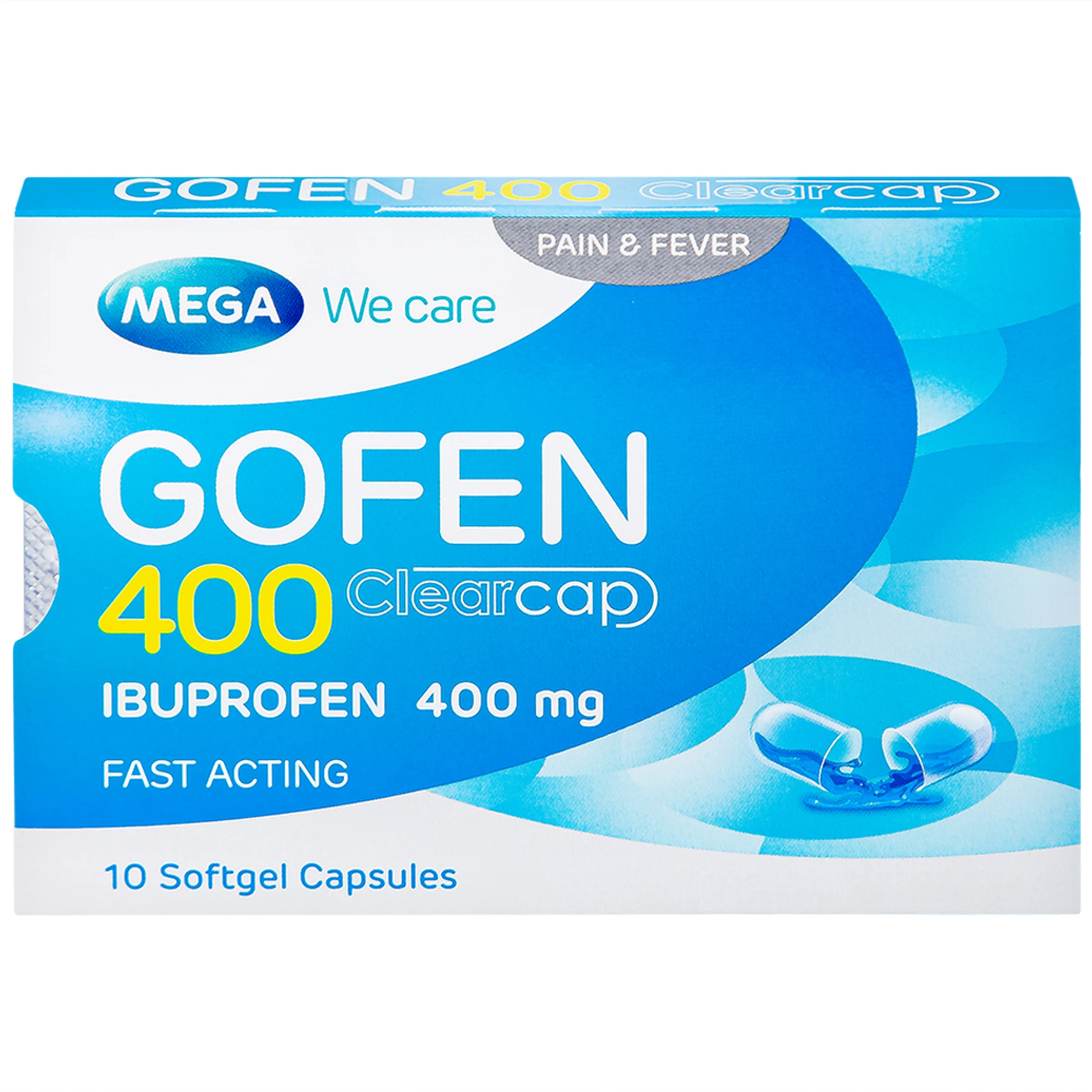 Thuốc Gofen 400 MEGA We care điều trị hạ sốt, giảm đau (5 vỉ x 10 viên)