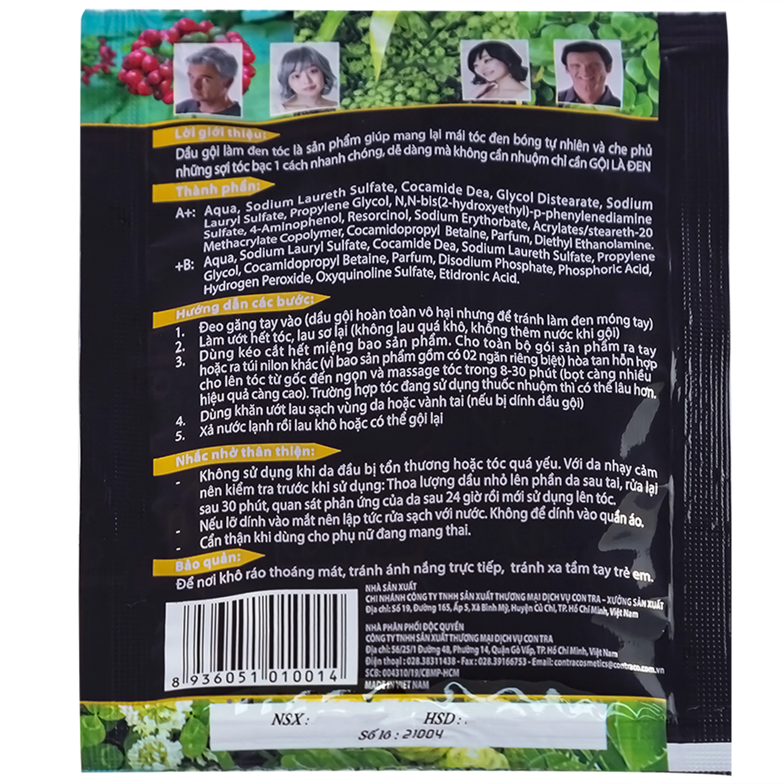 Dầu gội nhuộm đen tóc Matrix gội là đen (10 gói x 25ml)