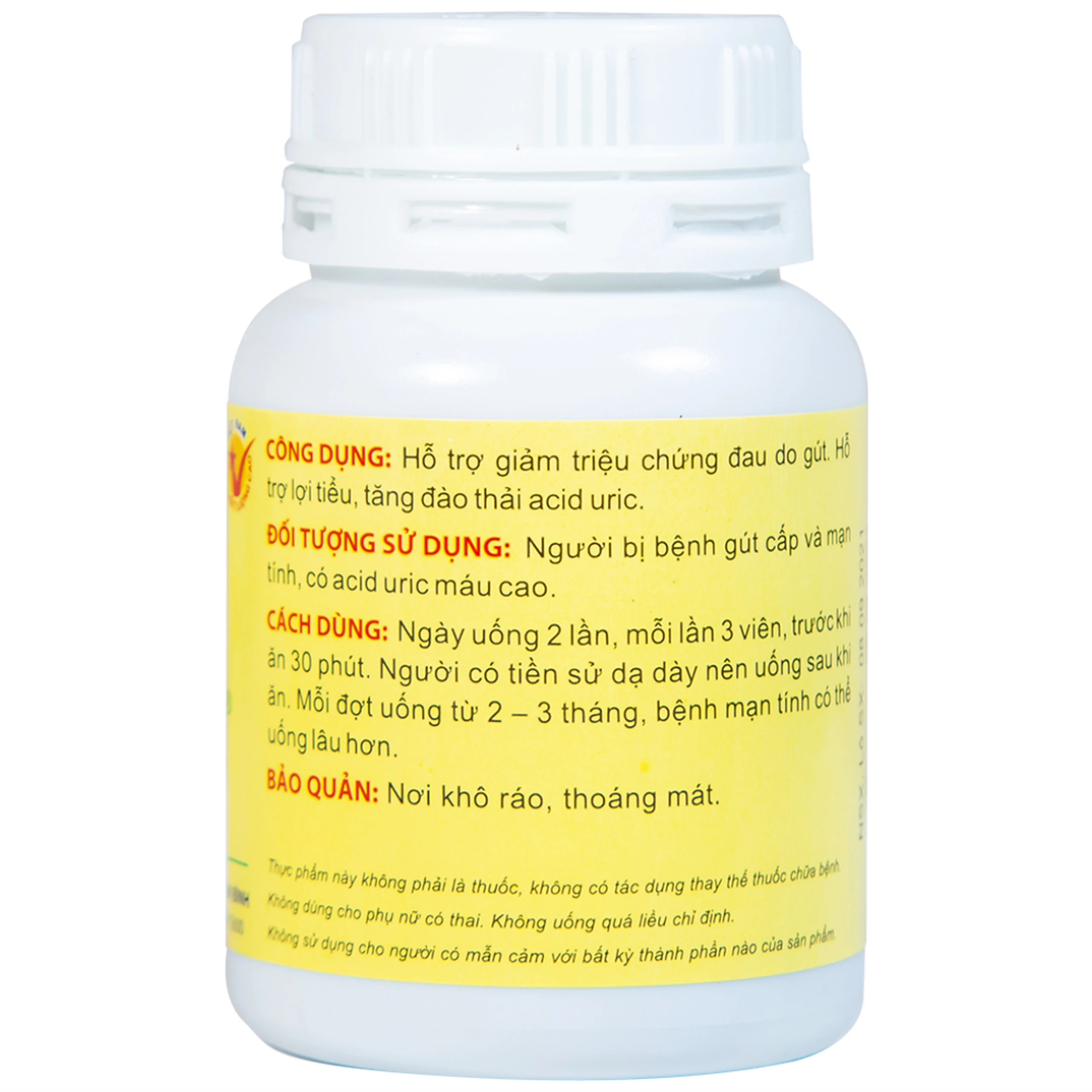 Viên hỗ trợ giảm triệu chứng đau do gút Gout Tâm Bình (60 viên)