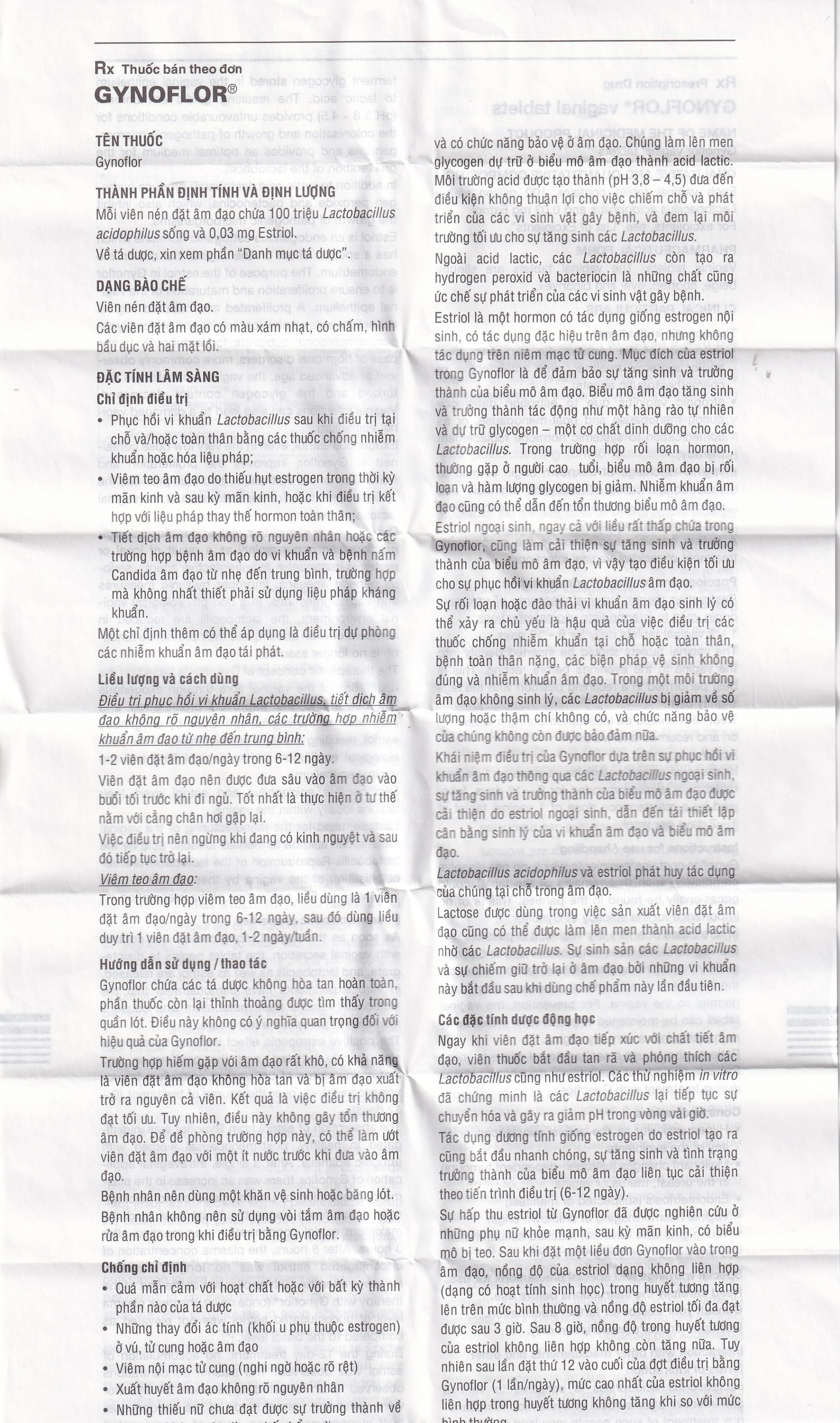 Viên đặt âm đạo Gynoflor Medinova điều trị nhiễm khuẩn âm đạo (1 vỉ x 6 viên)