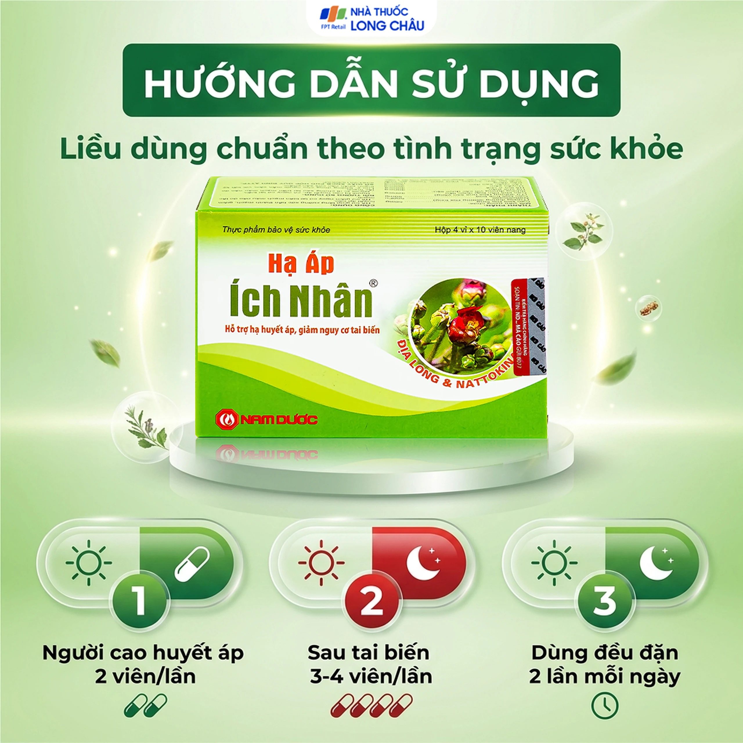 Viên hỗ trợ giảm huyết áp cao Hạ Áp Ích Nhân (4 vỉ x 10 viên) 5