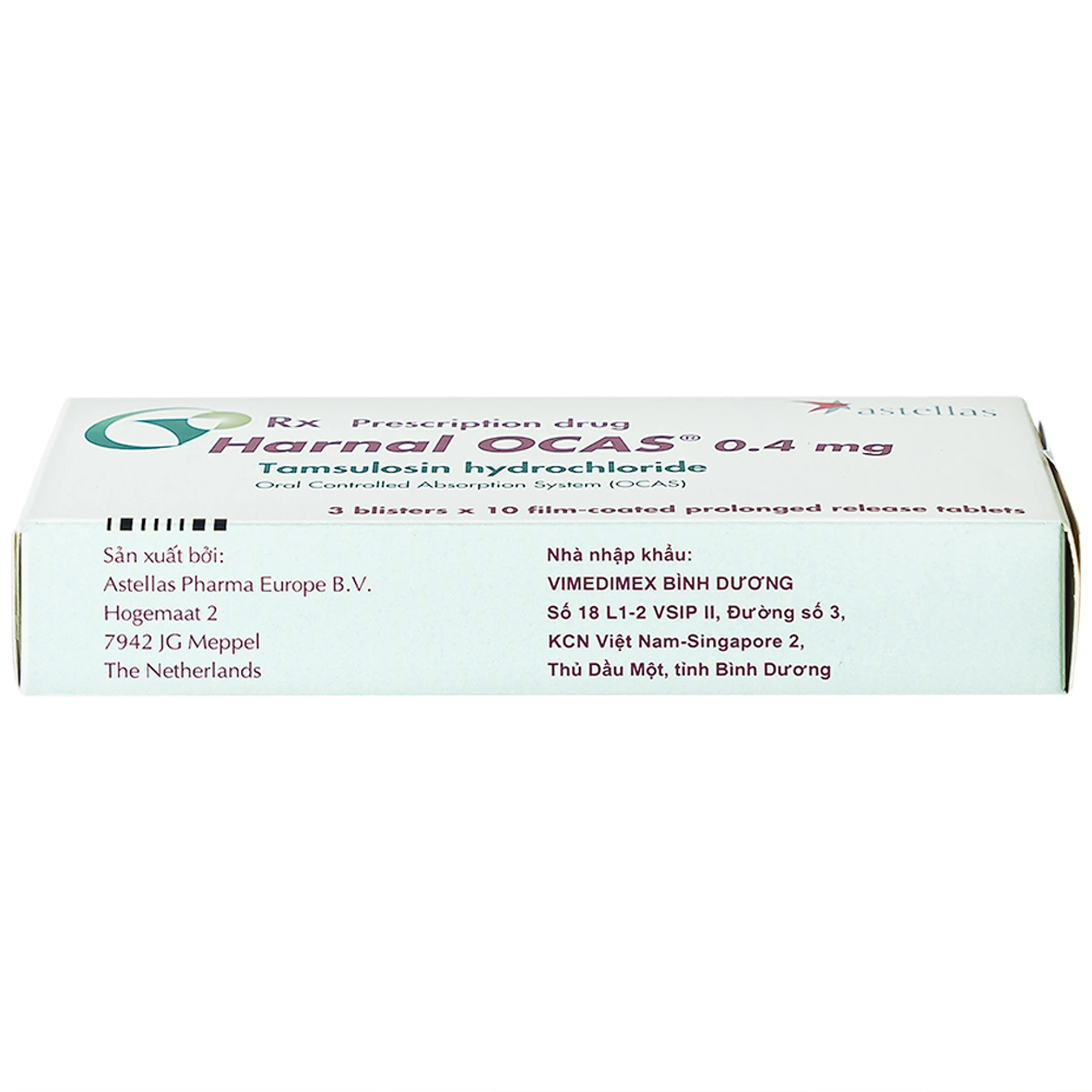 Thuốc Harnal Ocas 0.4mg Astellas hỗ trợ điều trị tăng sản tuyến tiền liệt lành tính (3 vỉ x 10 viên)