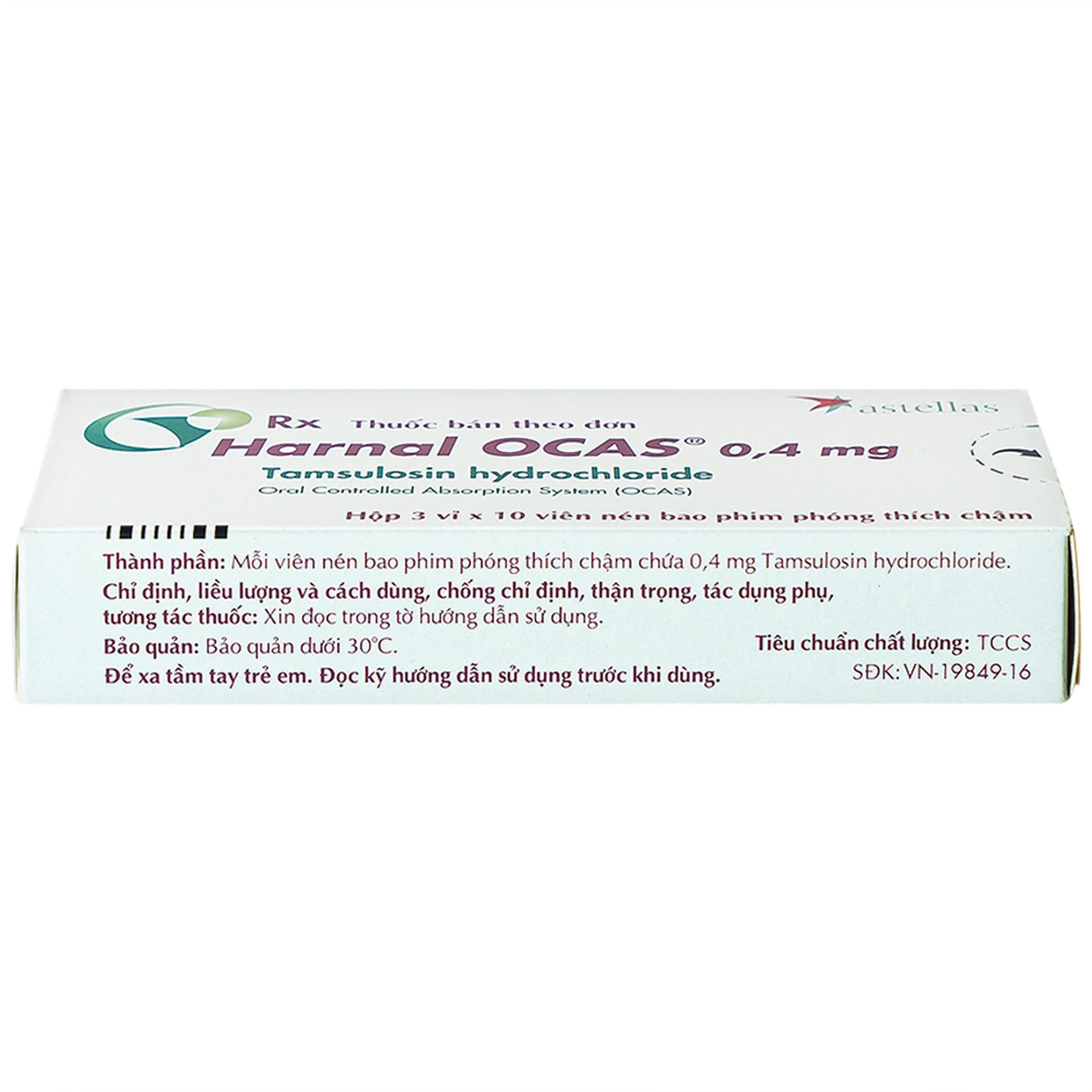 Thuốc Harnal Ocas 0.4mg Astellas hỗ trợ điều trị tăng sản tuyến tiền liệt lành tính (3 vỉ x 10 viên)