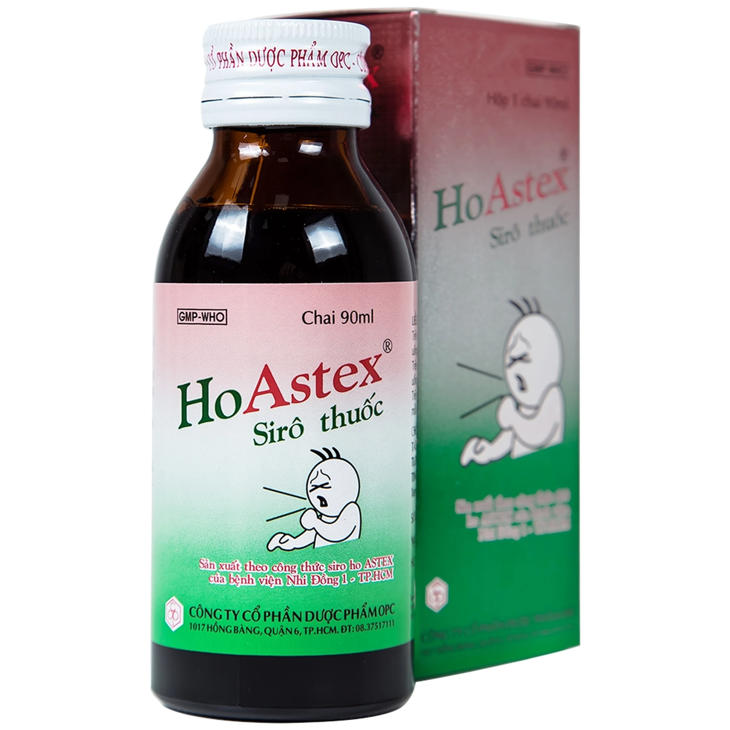 Siro HoAstex OPC điều trị ho, giảm ho trong viêm họng, viêm phế quản (90ml)