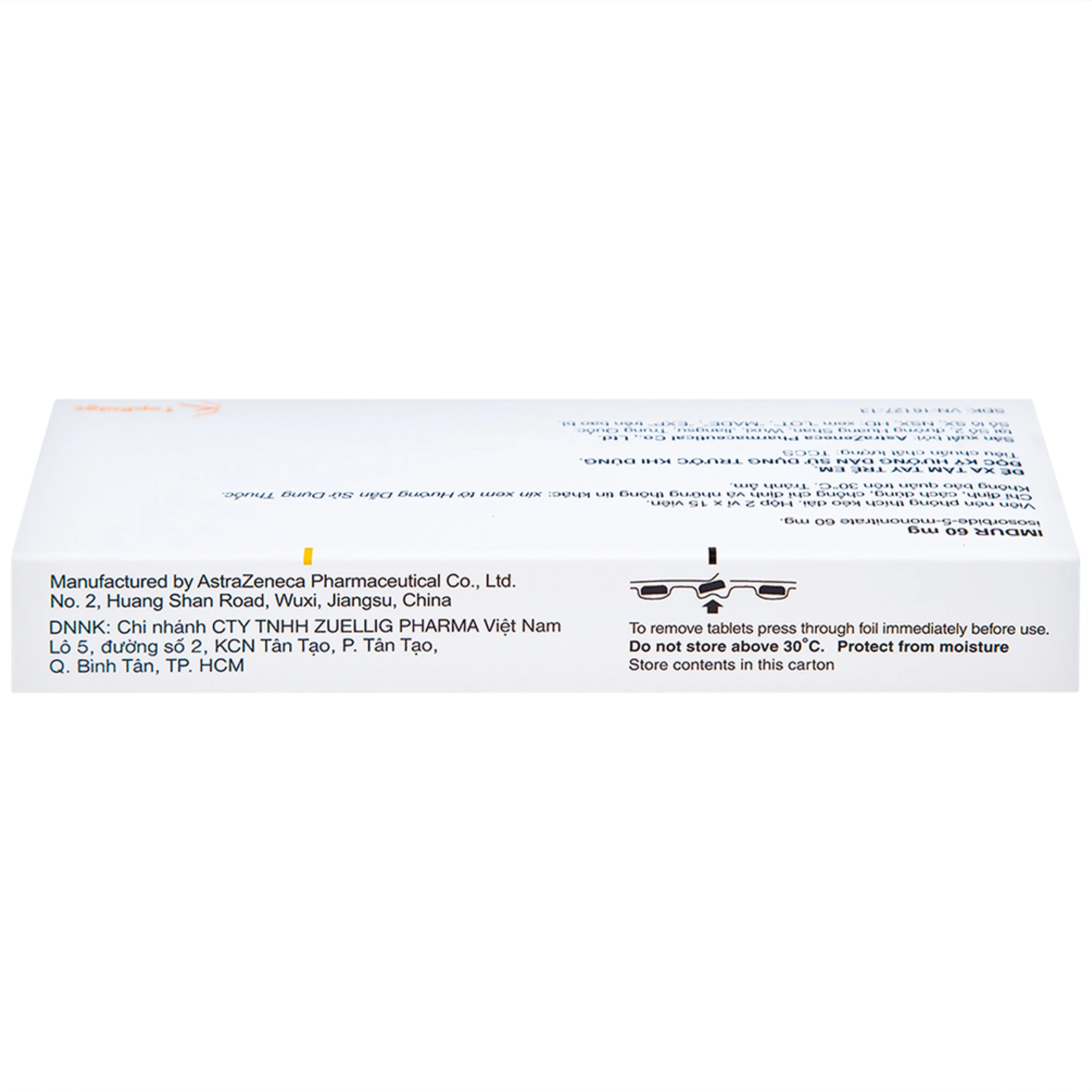 Thuốc Imdur 60mg AstraZeneca điều trị dự phòng đau thắt ngực (2 vỉ x 15 viên)