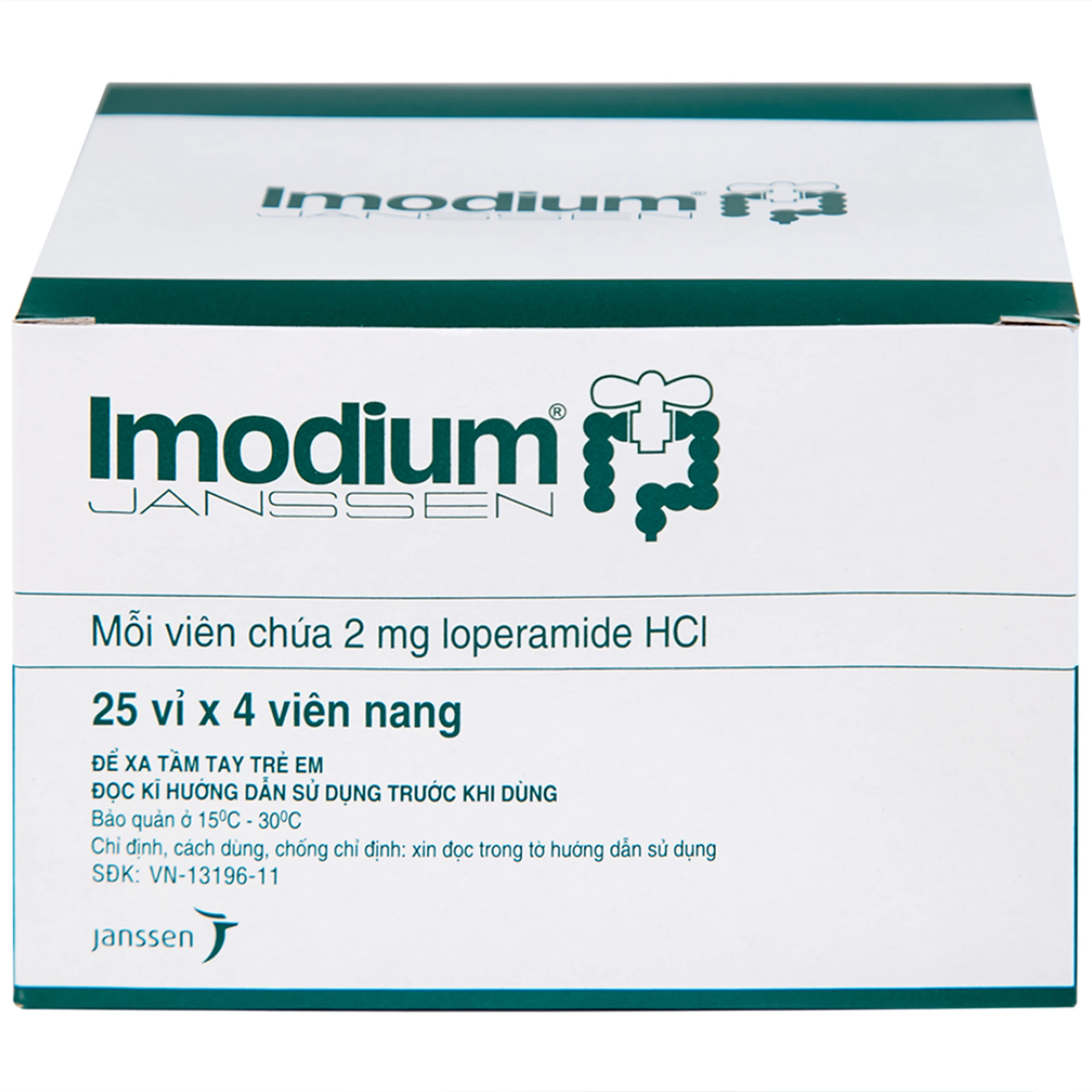 Thuốc Imodium 2mg Janssen điều trị tiêu chảy cấp (25 vỉ x 4 viên)