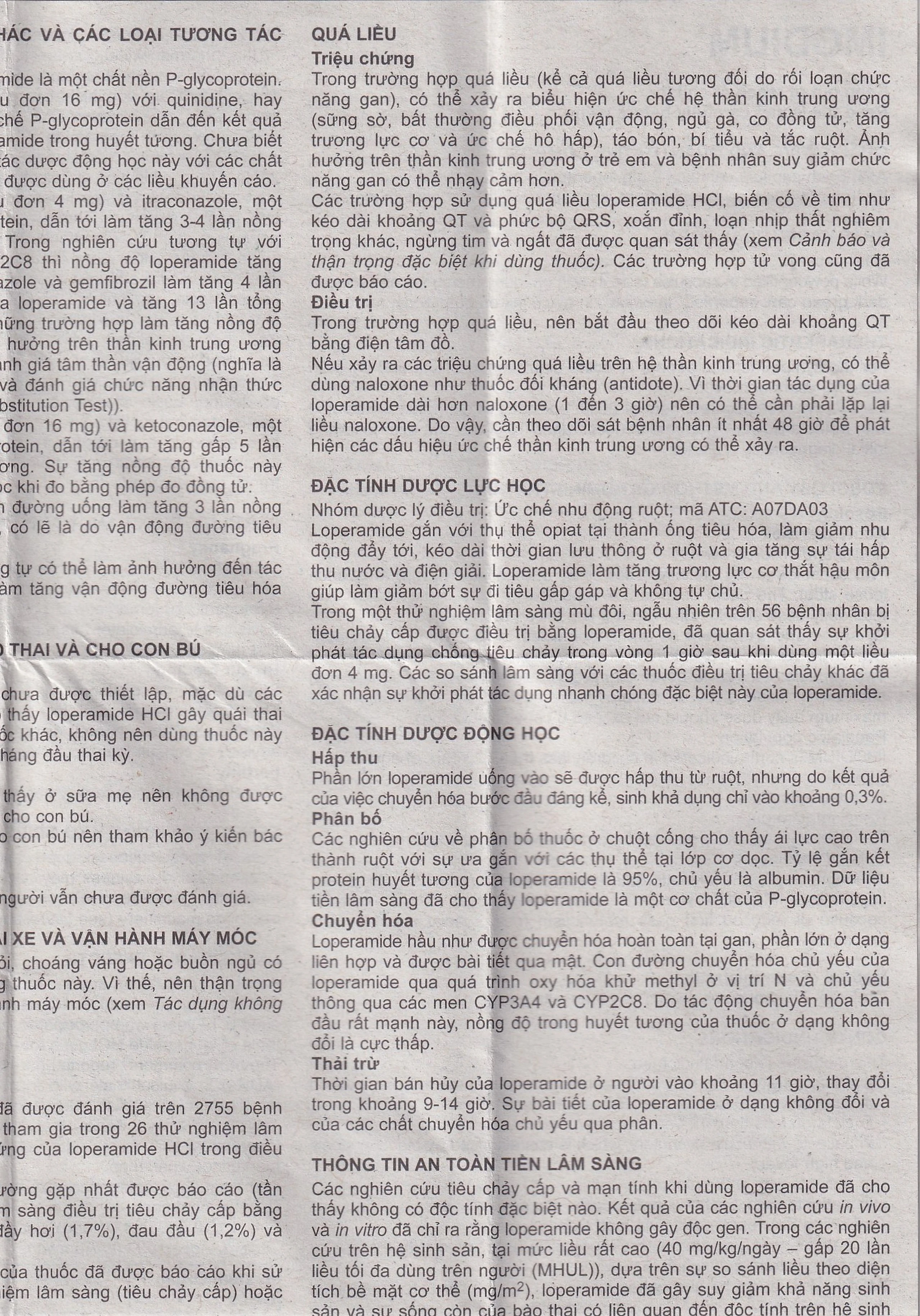 Thuốc Imodium 2mg Janssen điều trị tiêu chảy cấp (25 vỉ x 4 viên)