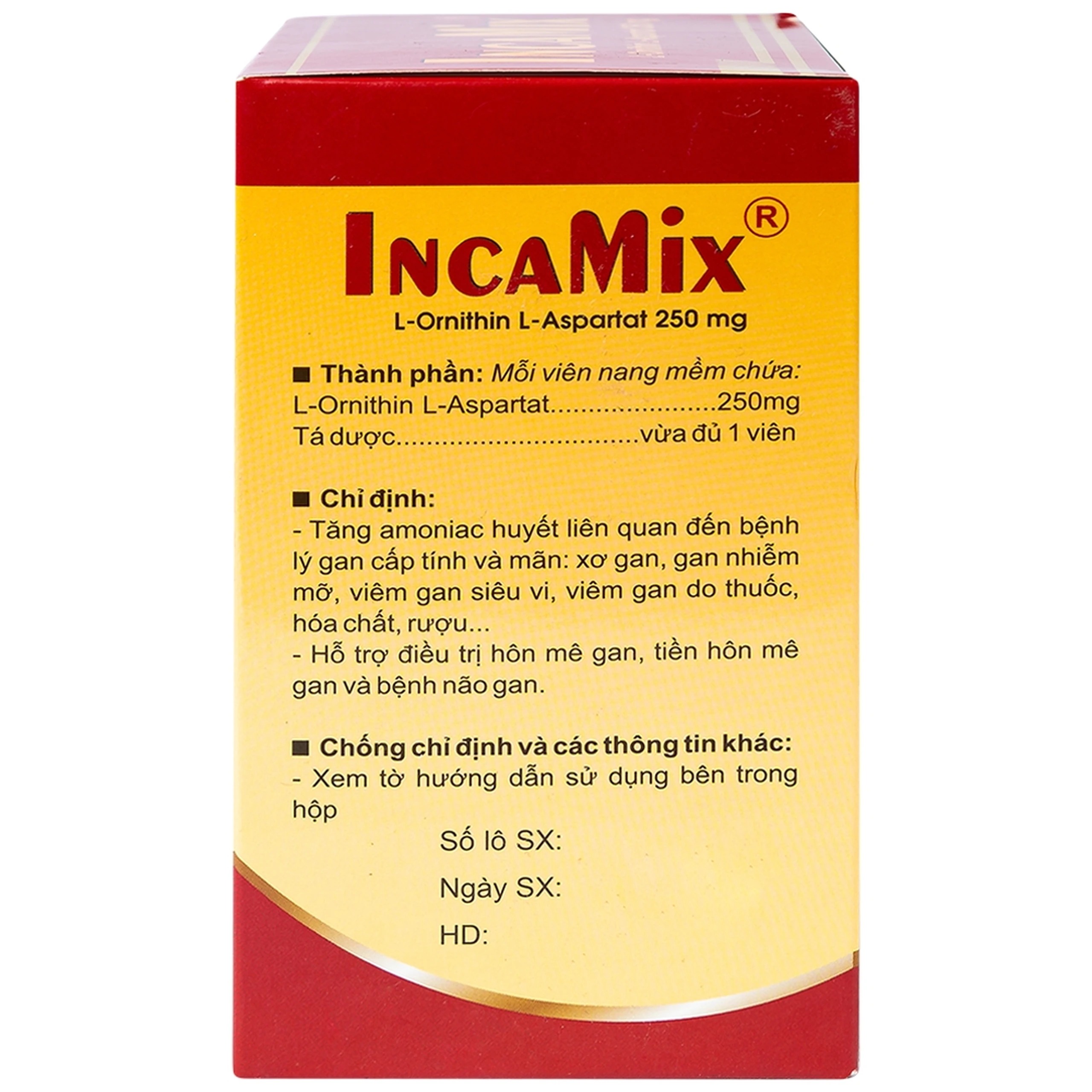 Thuốc Incamix 250mg HDPharma điều trị các bệnh lý gan cấp và mãn tính (10 vỉ x 10 viên)