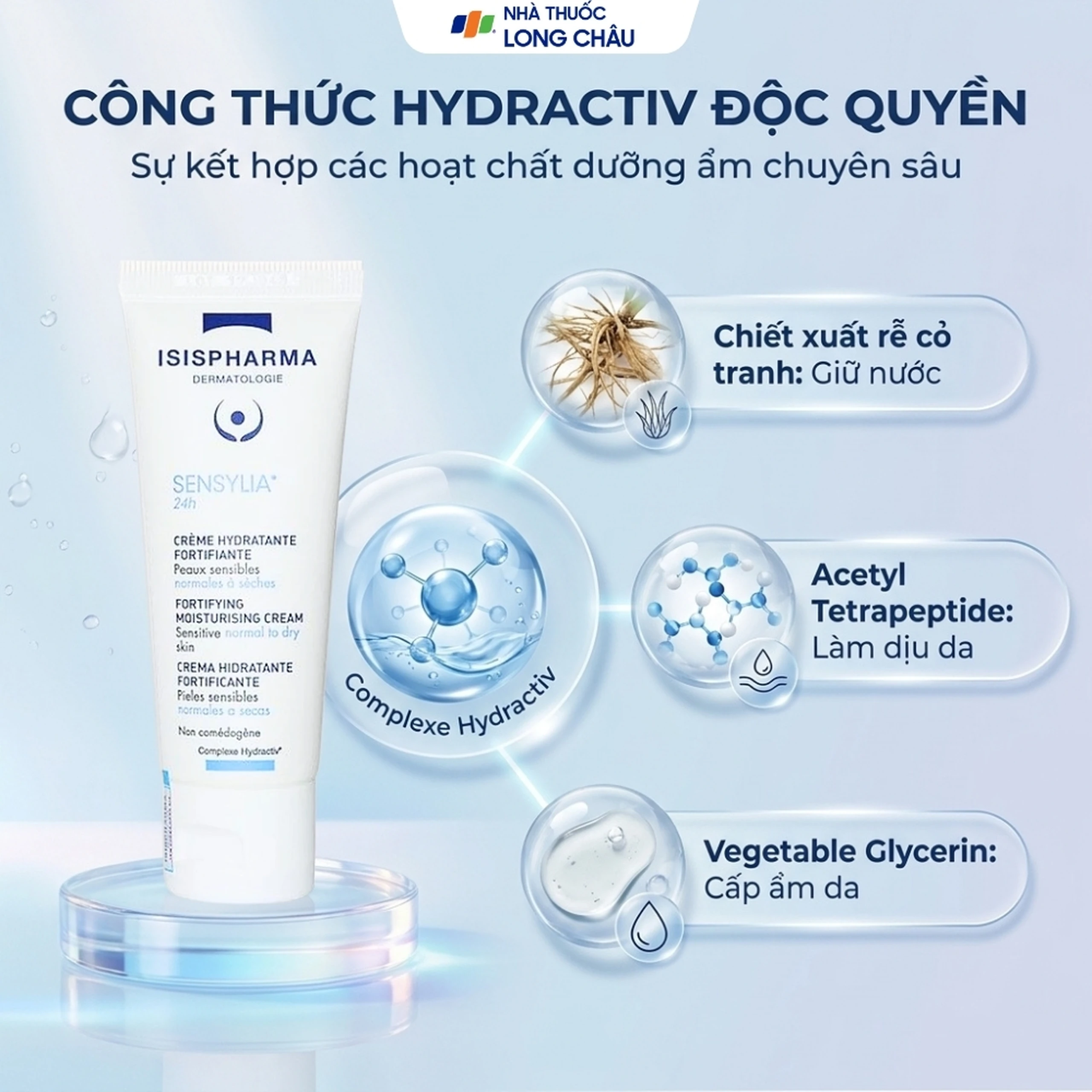 Kem dưỡng ẩm Isis Sensylia 24h Crème Hydratante Fortifiante cho da thường đến da khô (40ml) 3
