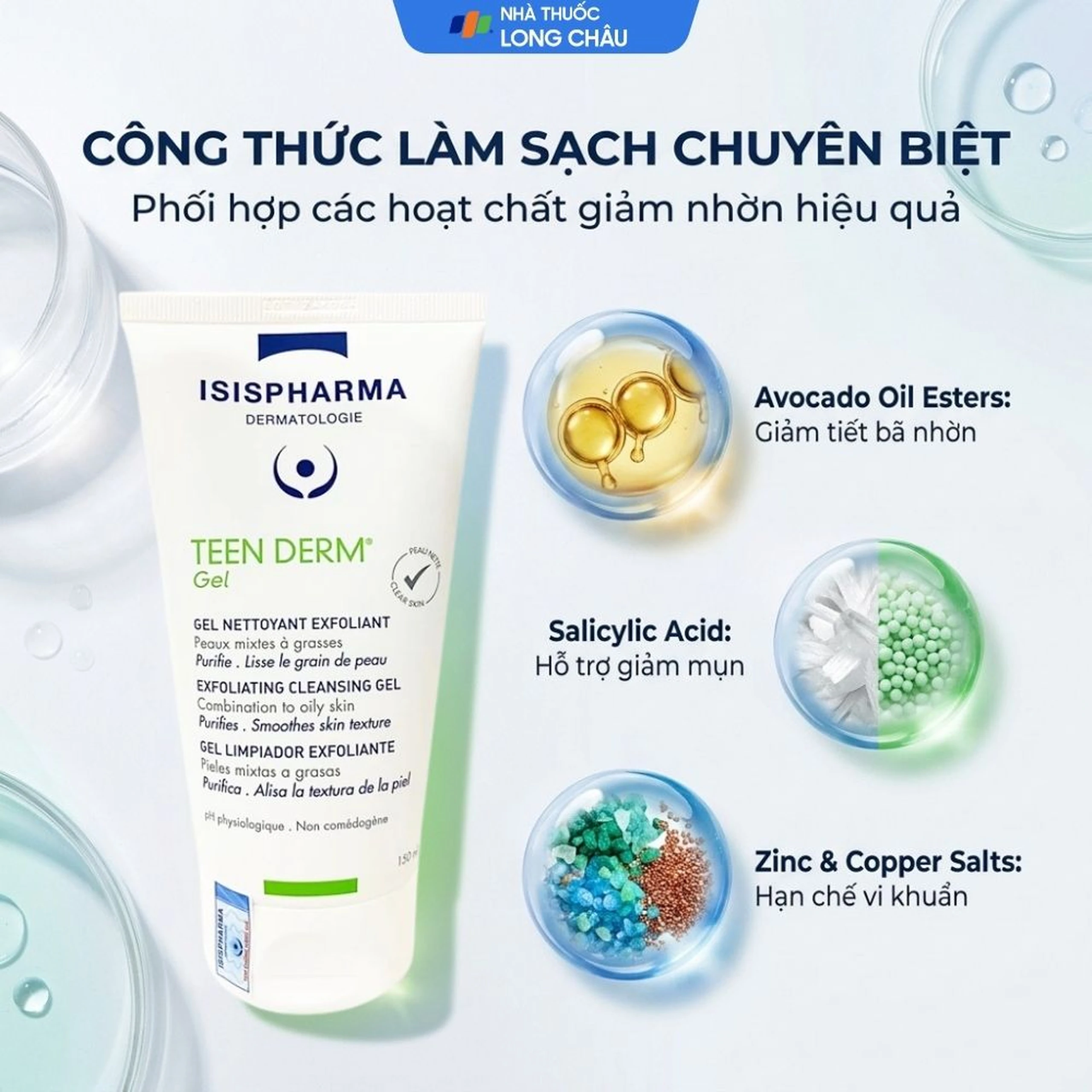 Gel rửa mặt Isis Teen Derm giảm nhờn và ngăn ngừa mụn (150ml) 3