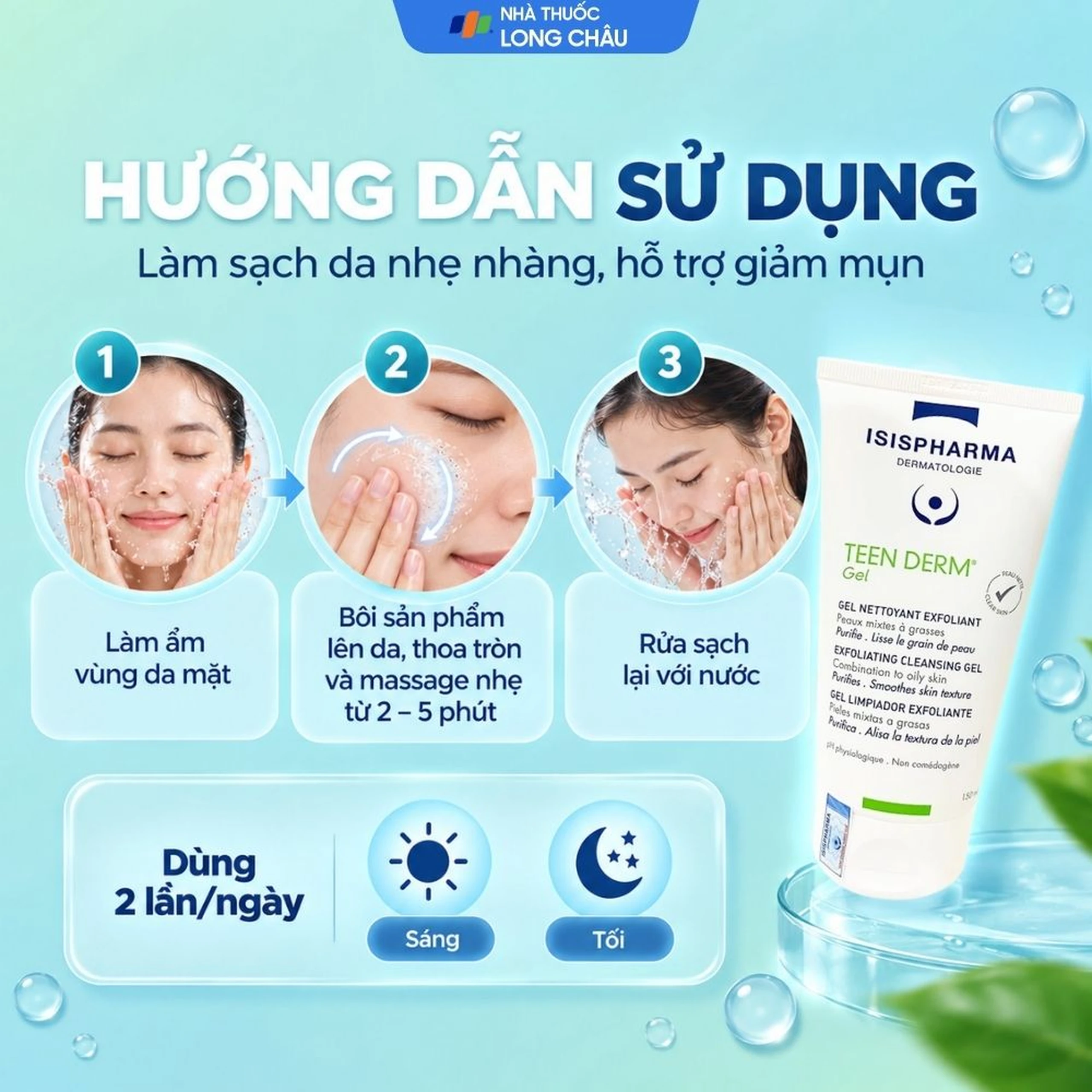Gel rửa mặt Isis Teen Derm giảm nhờn và ngăn ngừa mụn (150ml) 6