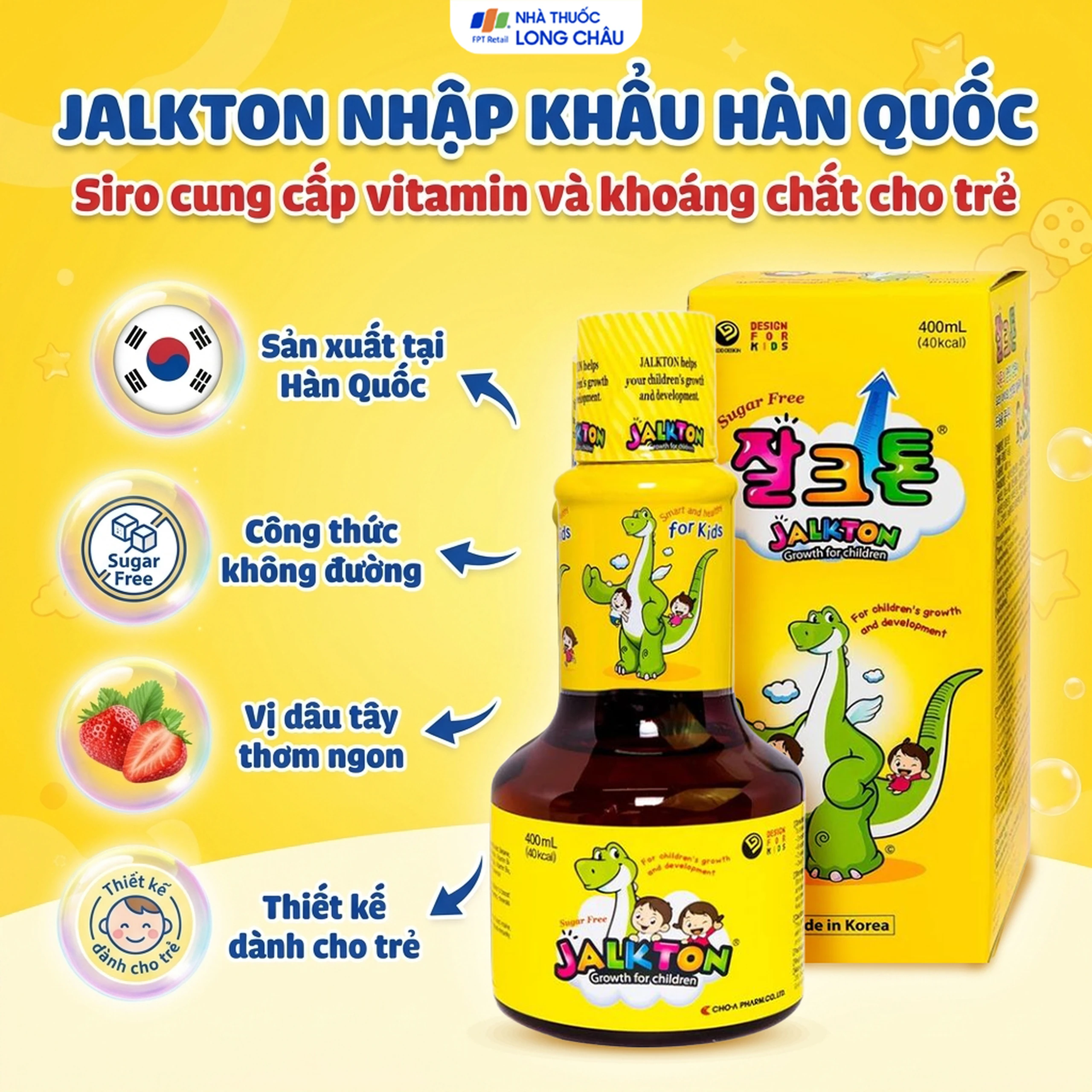 Siro Jalkton Growth For Children Cho-A cung cấp vitamin, khoáng chất, axit amin (400ml) 2