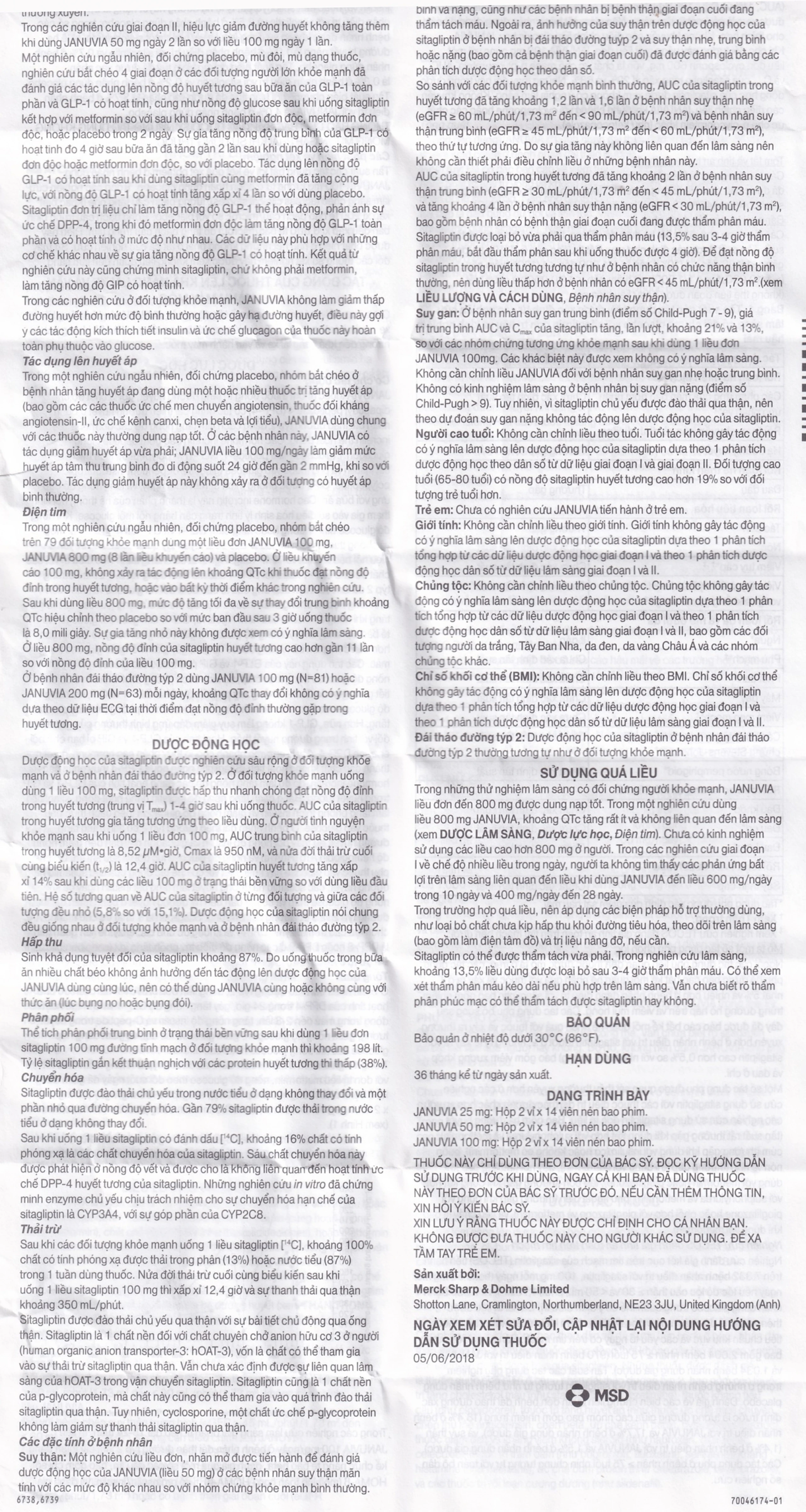 Viên nén Januvia 100mg MSD cải thiện kiểm soát đường huyết típ 2 (2 vỉ x 14 viên)