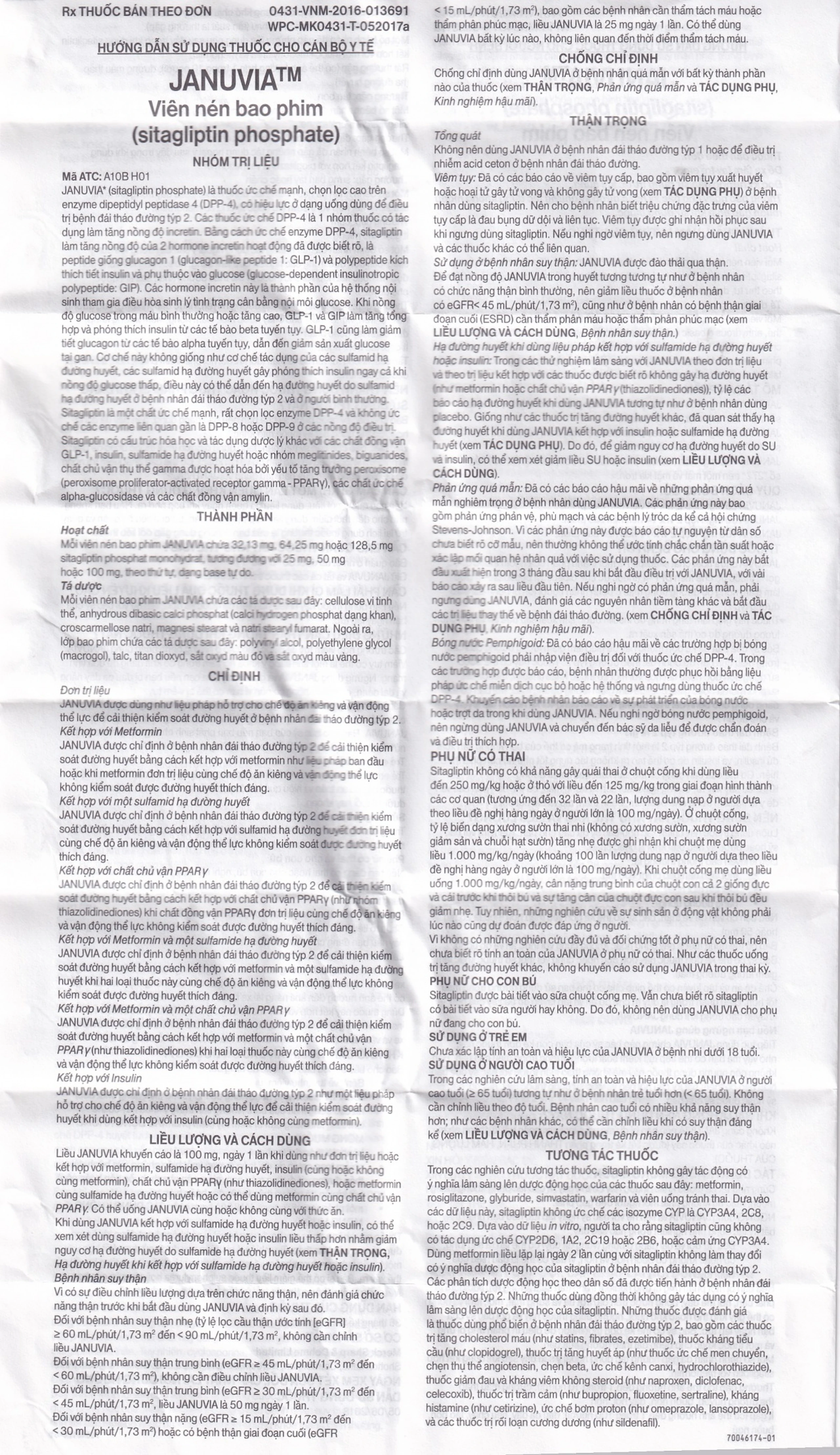 Viên nén Januvia 50mg MSD cải thiện kiểm soát đường huyết típ 2 (2 vỉ x 14 viên)