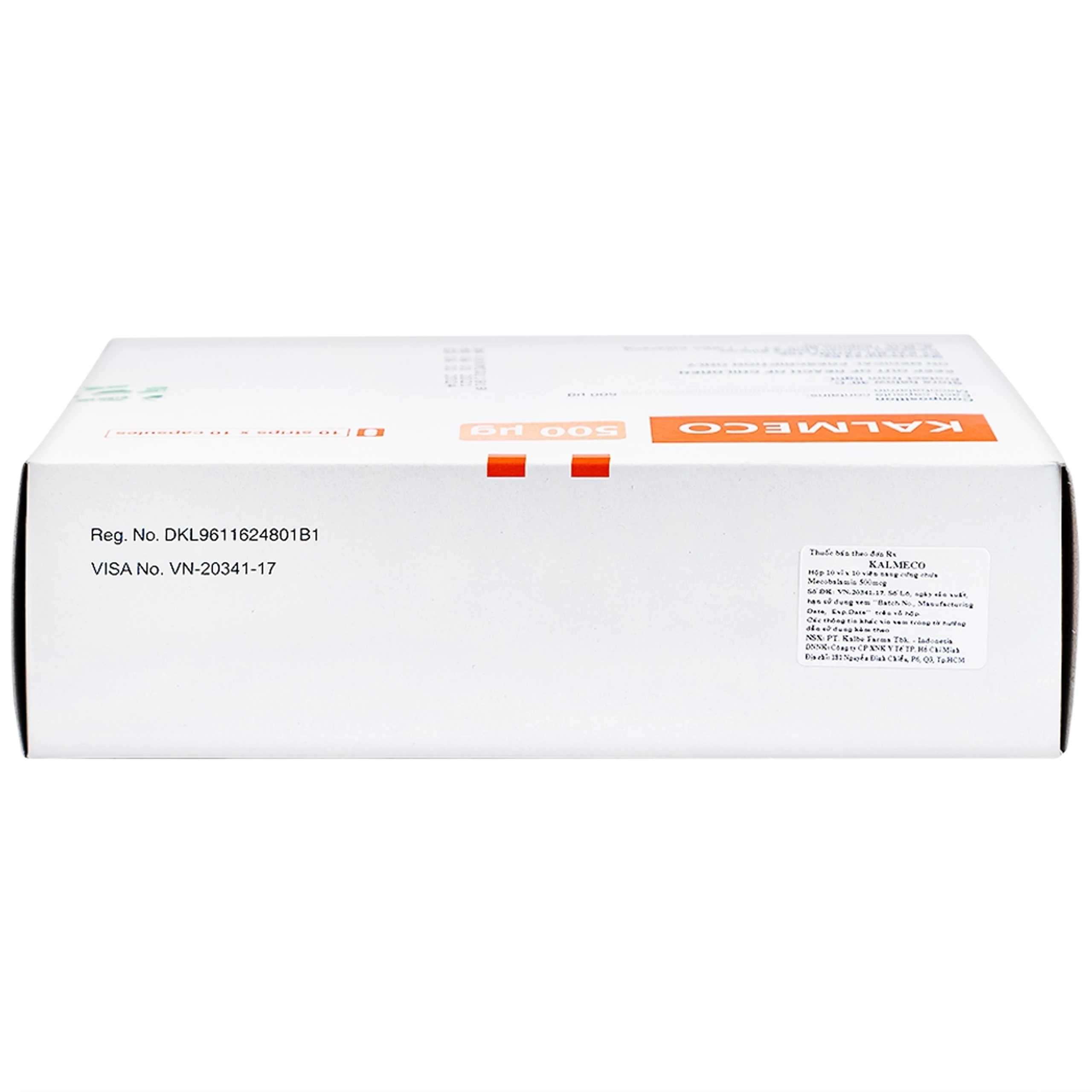 Viên nang Kalmeco 500µg Kalbe điều trị các bệnh thần kinh ngoại biên do thiếu hụt vitamin B12 (10 vỉ x 10 viên) 