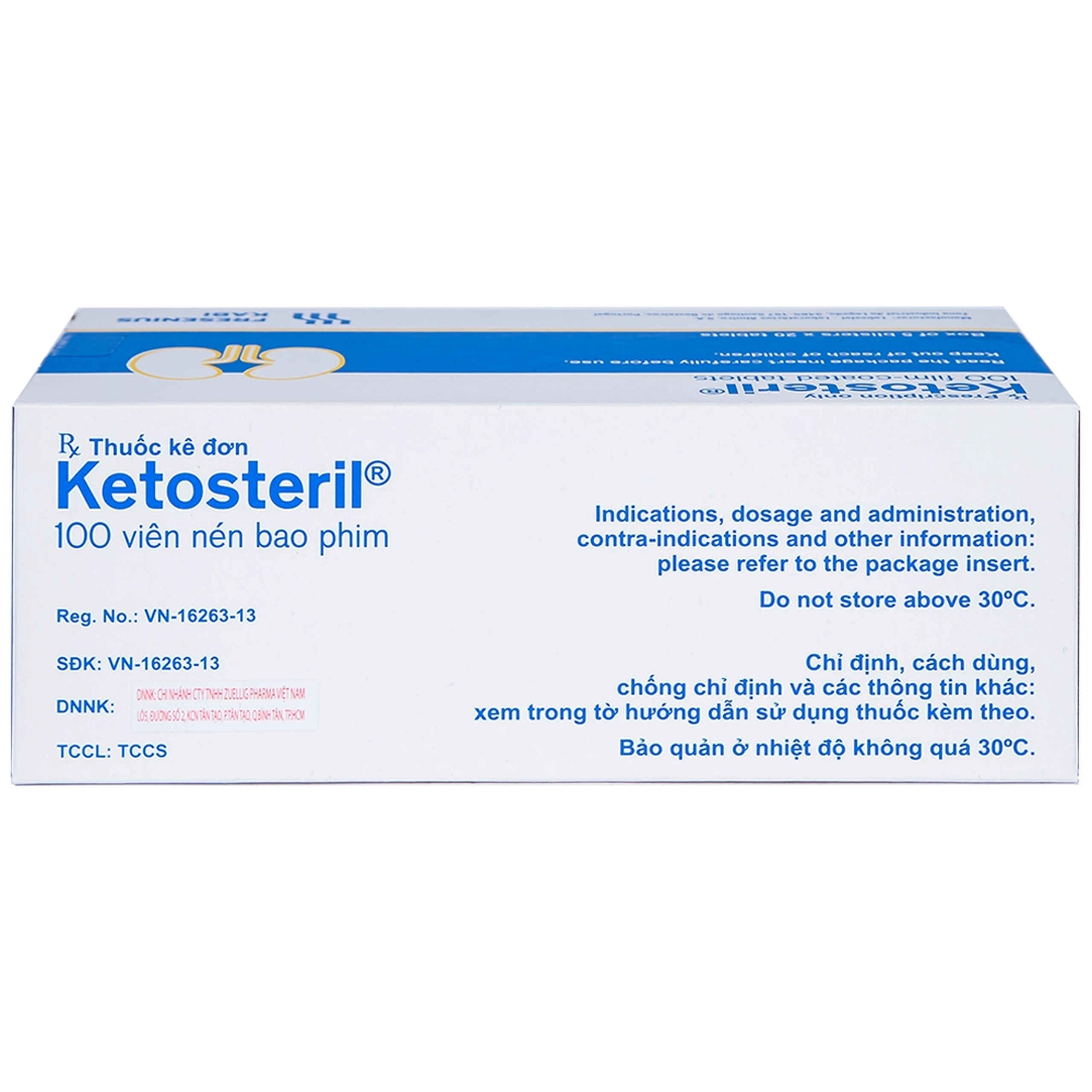 Thuốc Ketosteril Fresenius Kabi phòng ngừa và điều trị suy thận mạn (5 vỉ x 20 viên)