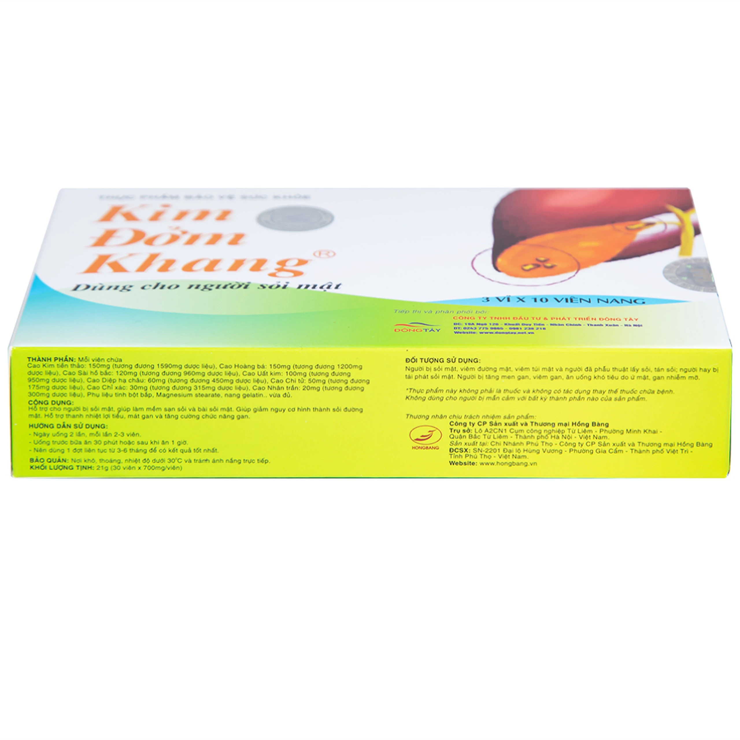 Viên uống hỗ trợ sỏi mật Kim Đởm Khang Hồng Bàng (3 vỉ x 10 viên)