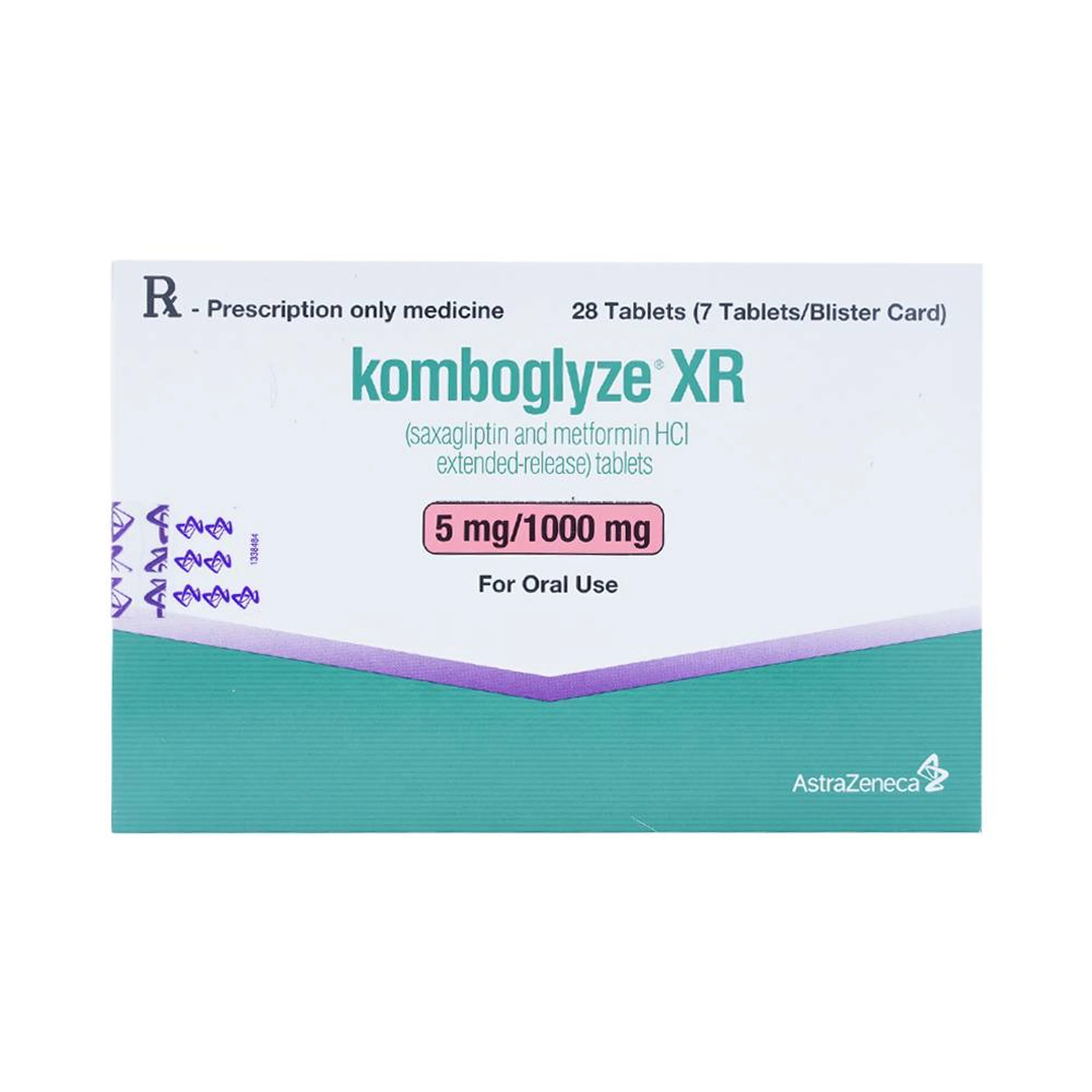 Viên nén Komboglyze XR 5mg/1000mg AstraZeneca hỗ trợ kiểm soát đường huyết (4 vỉ x 7 viên)
