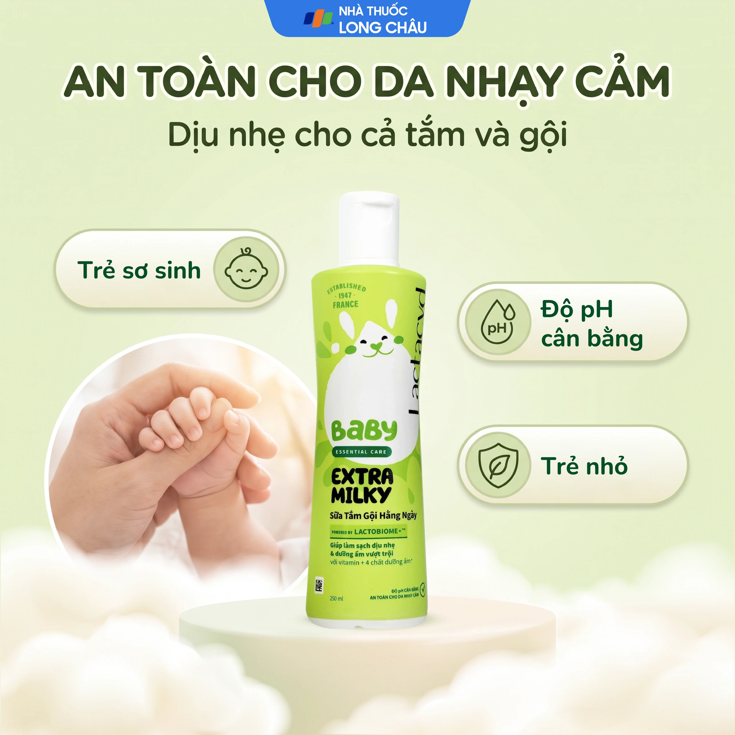 Sữa tắm gội cho bé Lactacyd Baby Extra Milky bảo vệ, nuôi dưỡng da và tóc (250ml) 4
