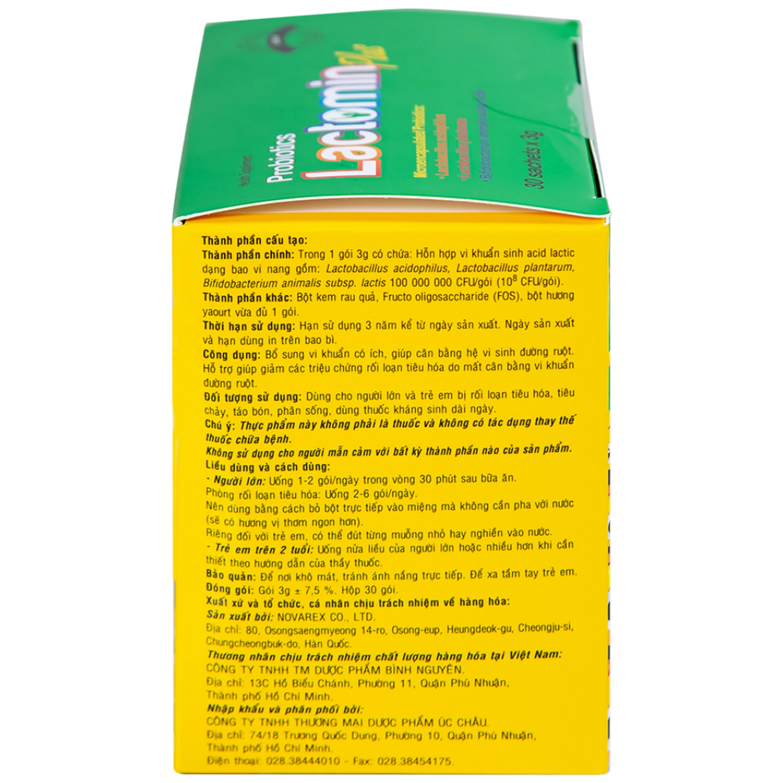 Cốm bổ sung lợi khuẩn Lactomin Plus Novarex (30 gói)