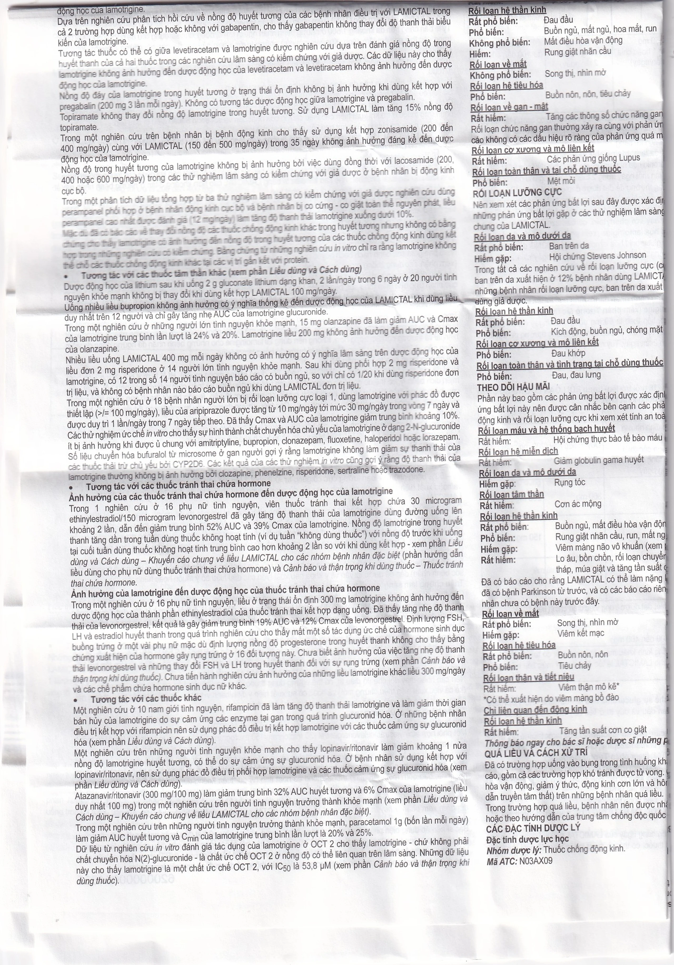 Viên nén Lamictal 50mg GSK điều trị động kinh và phòng ngừa bệnh rối loạn lưỡng cực (3 vỉ x 10 viên)
