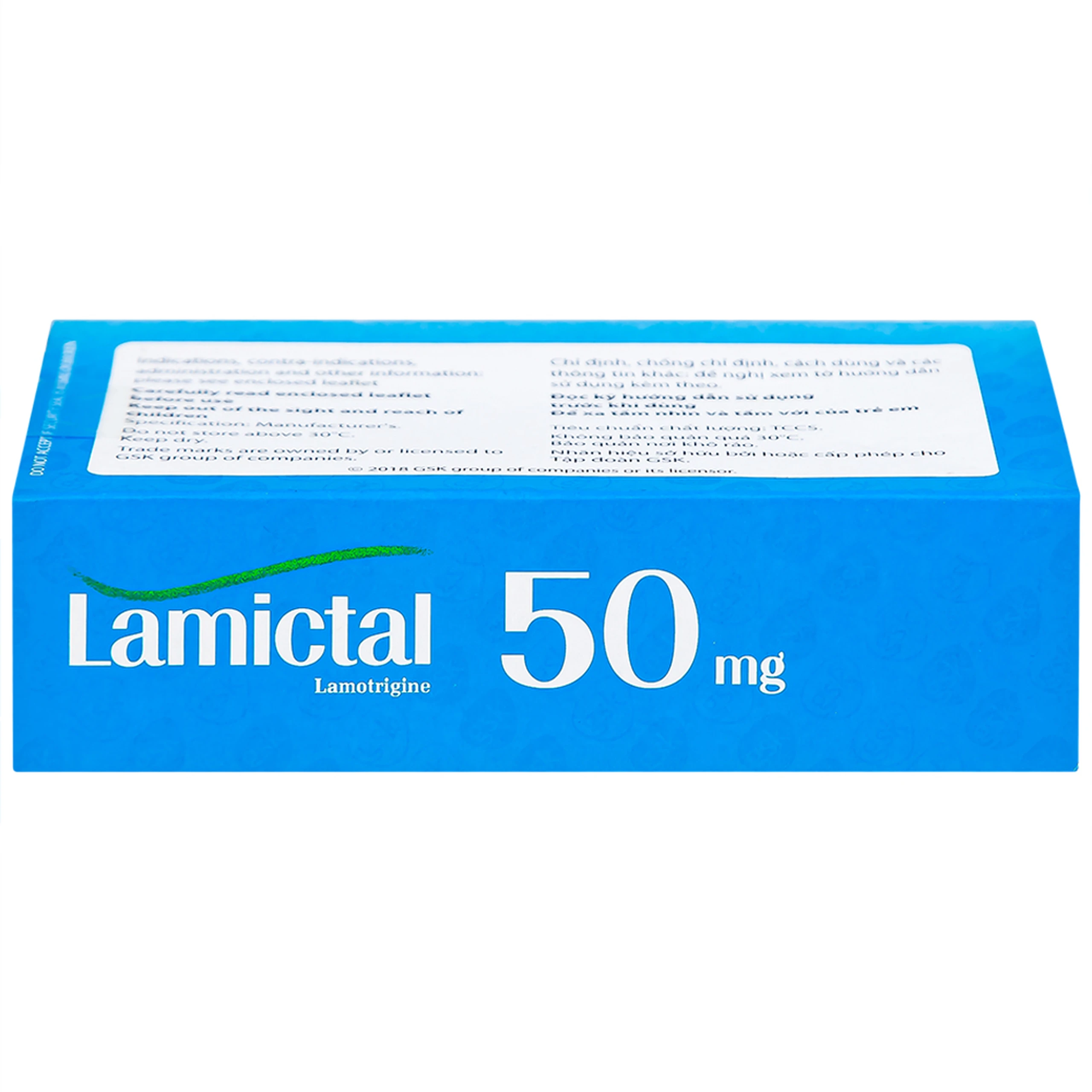 Viên nén Lamictal 50mg GSK điều trị động kinh và phòng ngừa bệnh rối loạn lưỡng cực (3 vỉ x 10 viên)