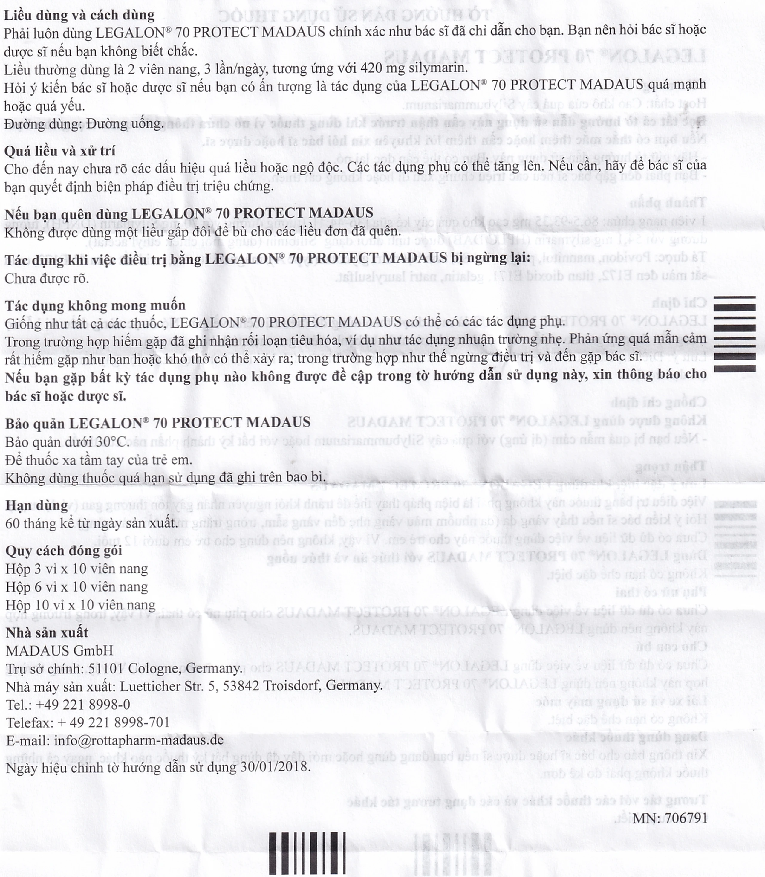 Viên nang Legalon 70 Madaus điều trị bệnh gan, nhiễm độc gan (10 vỉ x 10 viên)