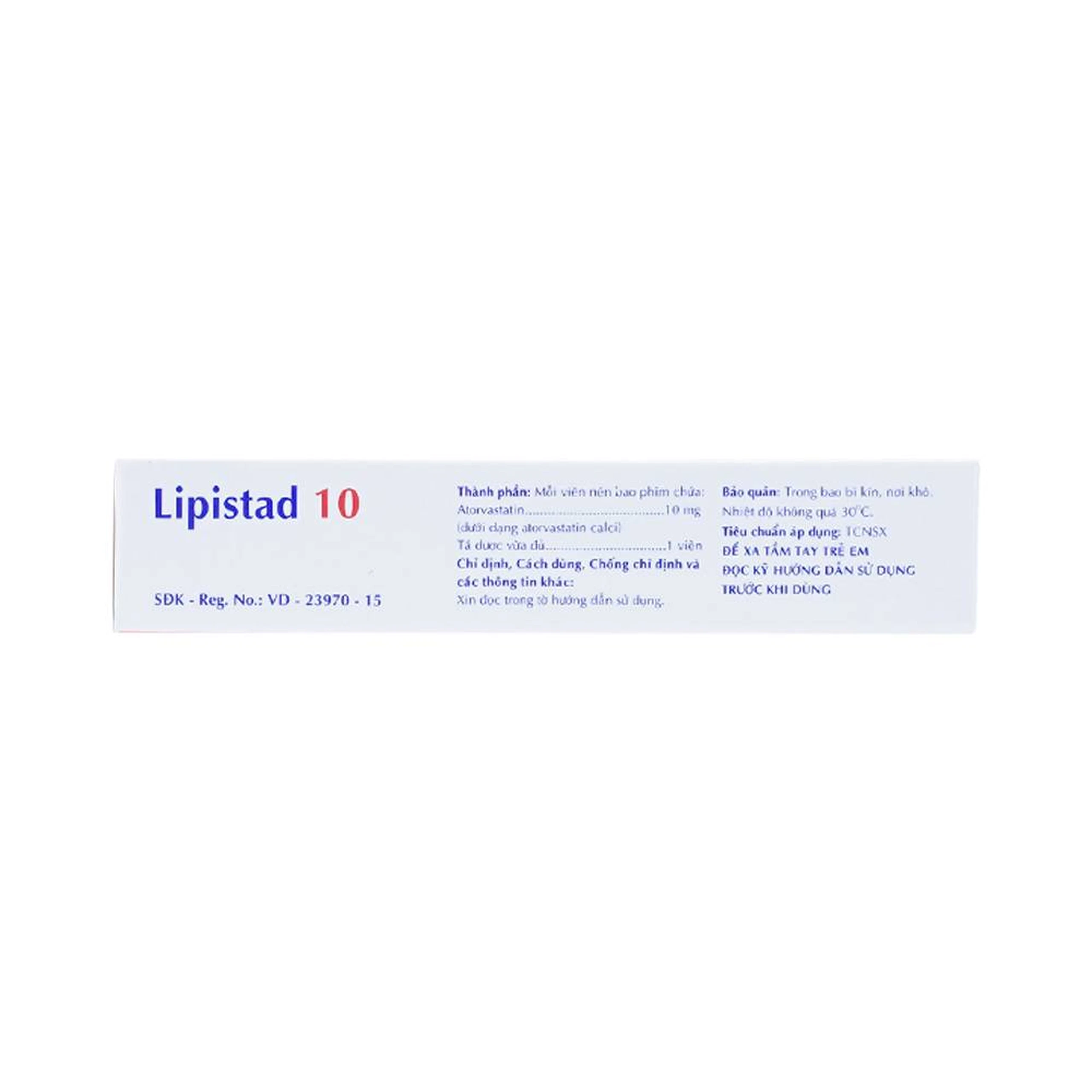 Thuốc Lipistad 10 Stada điều trị tăng cholesterol và Iipid huyết hỗn hợp (3 vỉ x 10 viên)