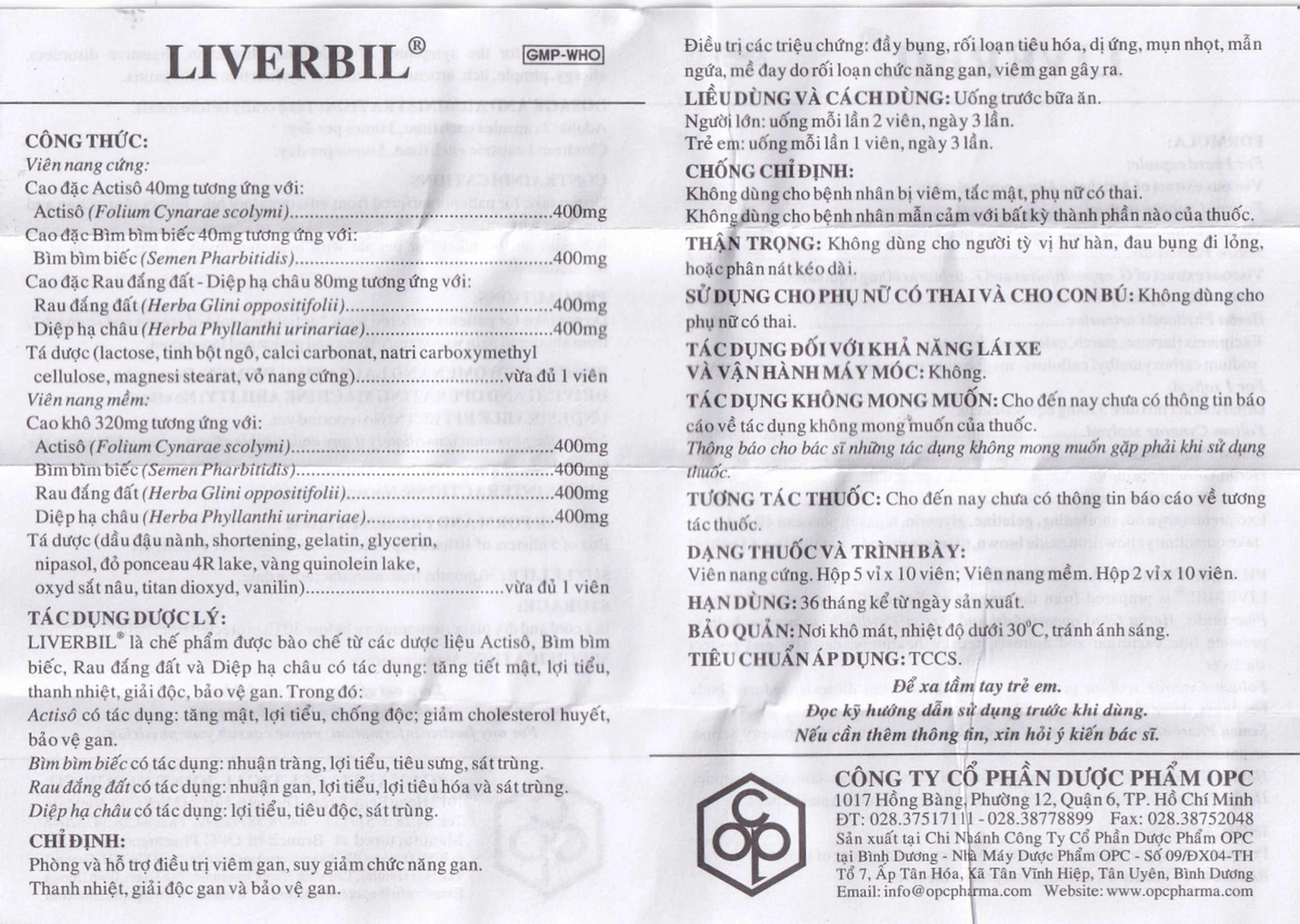 Thuốc Liverbil OPC nhuận gan, lợi mật, hỗ trợ điều trị viêm gan (5 vỉ x 10 viên)