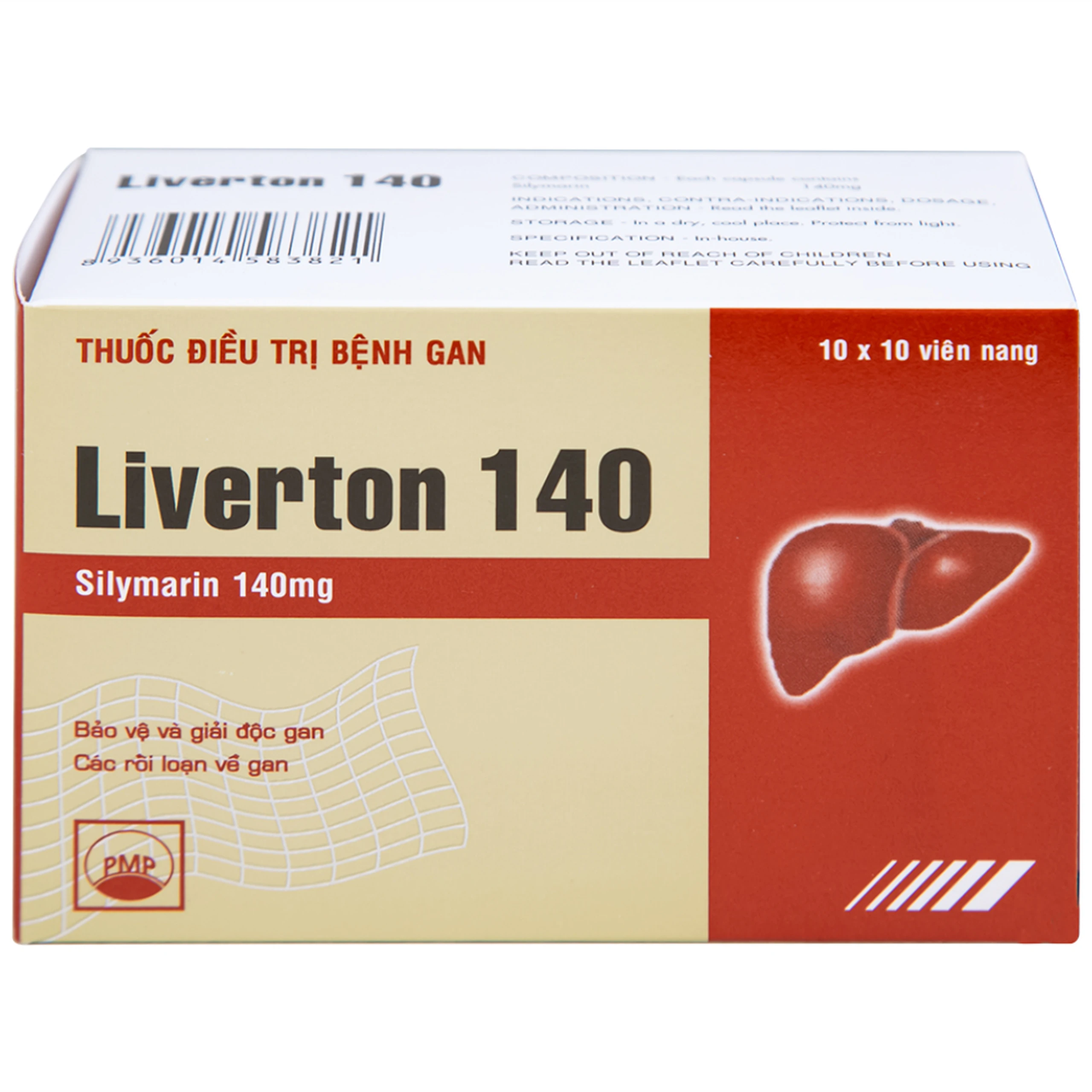 Thuốc Liverton 140 Pymepharco điều trị bệnh gan, giải độc gan, rối loạn về gan (10 vỉ x 10 viên) 