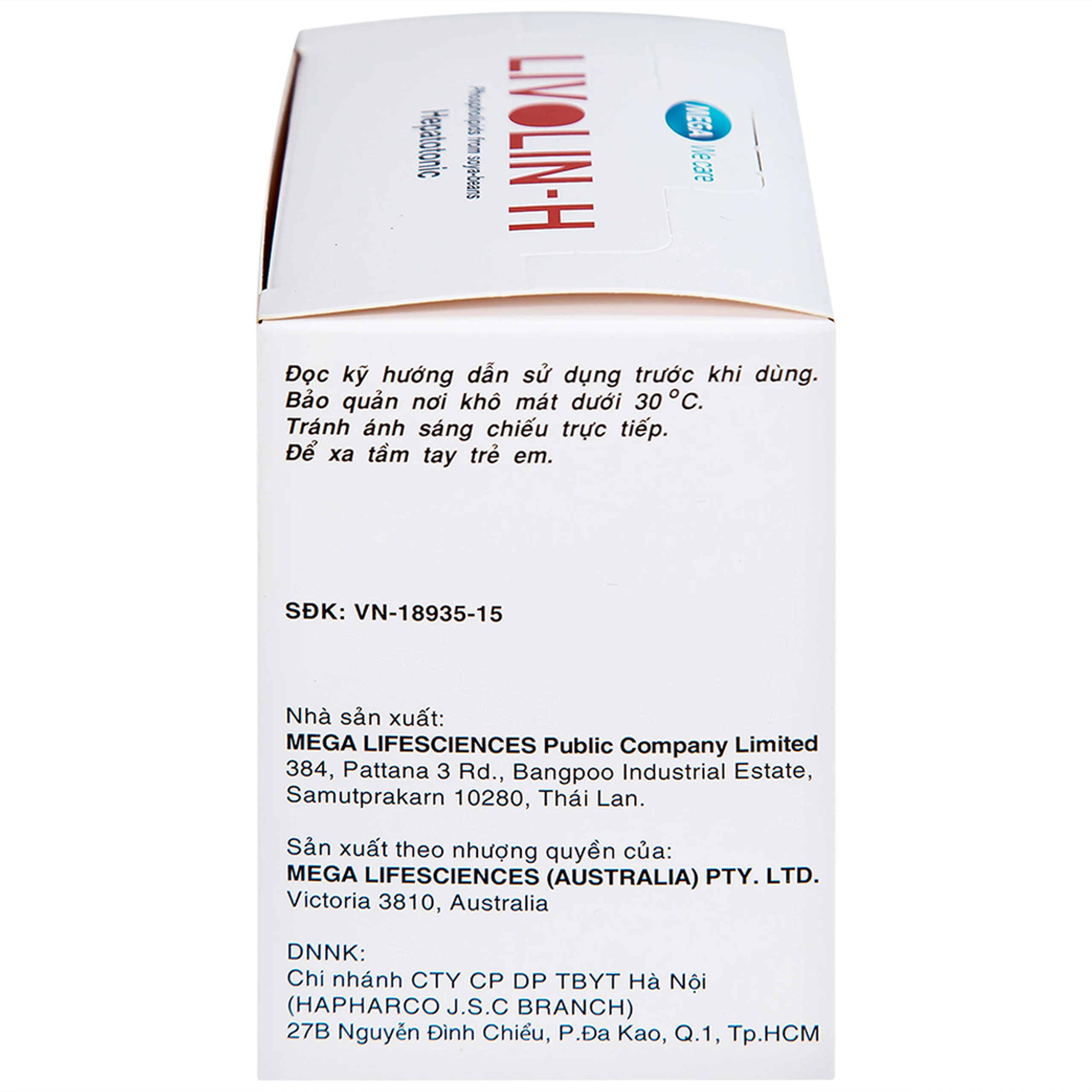 Viên nang mềm Livolin-H 300mg MEGA We care cải thiện bệnh gan, chán ăn, đau hạ sườn phải (10 vỉ x 10 viên)